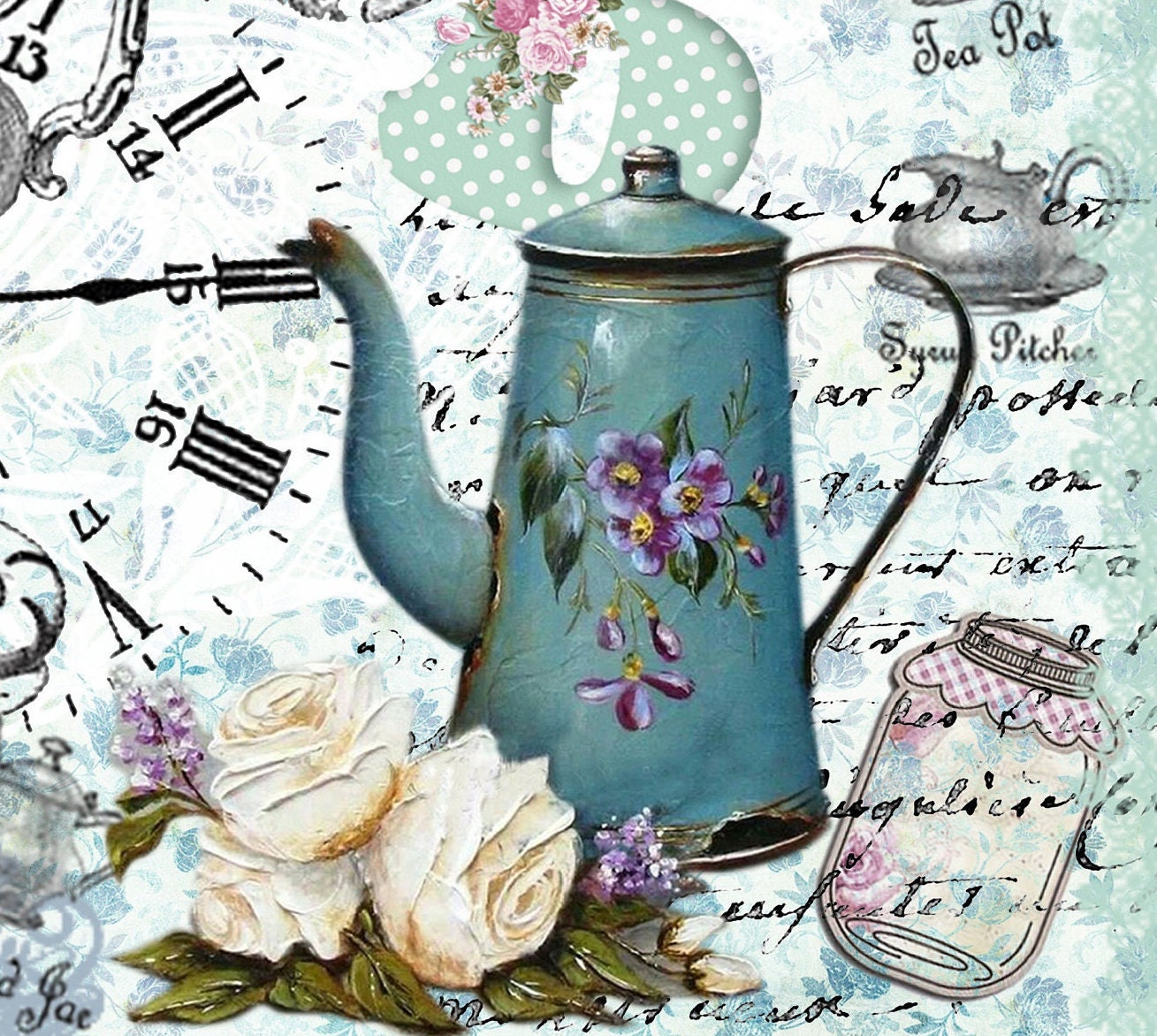 Large Decoupage Paper - Decoupage Art - Rice Paper for Decoupage - Decoupage for Furniture - Vintage Decoupage - Kitchen