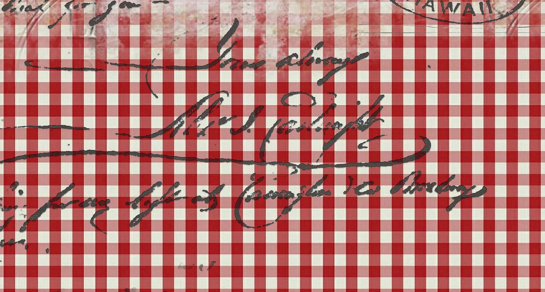 Large Decoupage Paper - Decoupage Art - Rice Paper for Decoupage - Decoupage for Furniture - Vintage Decoupage - Red Gingham