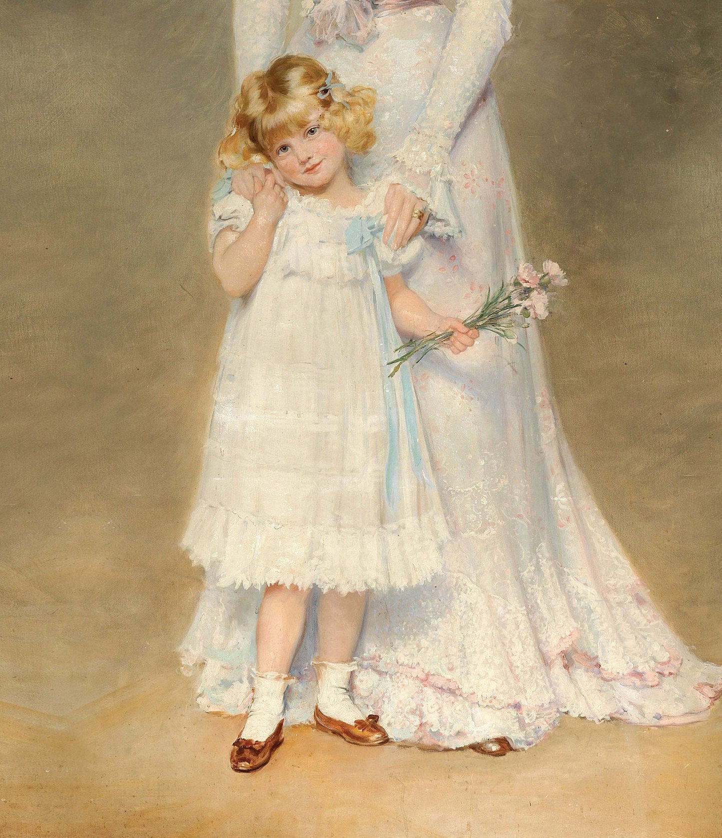 Victorian Era Mother & Child - Large Decoupage Paper for Furniture - Vintage Decoupage - Rice Paper - Decoupage Paper