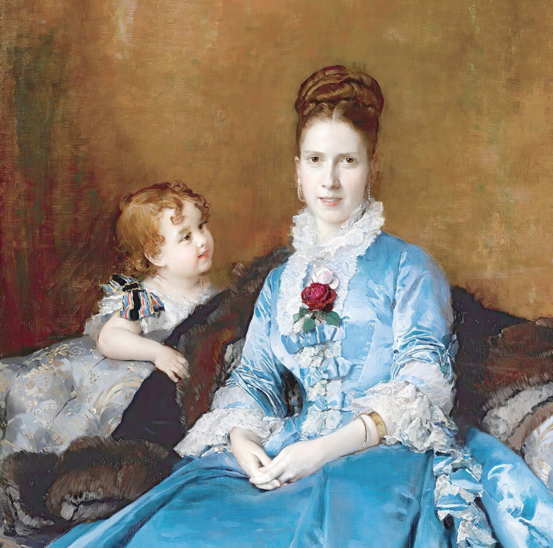 Victorian Era Mother & Child - Large Decoupage Paper for Furniture - Vintage Decoupage - Rice Paper - Decoupage Paper