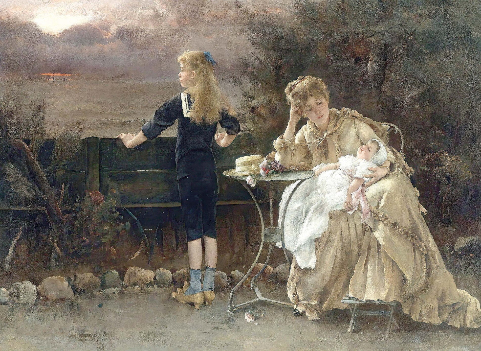 Victorian Era Mother & Child - Large Decoupage Paper for Furniture - Vintage Decoupage - Rice Paper - Decoupage Paper