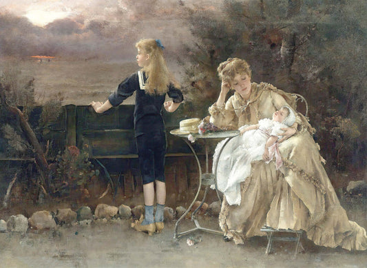 Victorian Era Mother & Child - Large Decoupage Paper for Furniture - Vintage Decoupage - Rice Paper - Decoupage Paper
