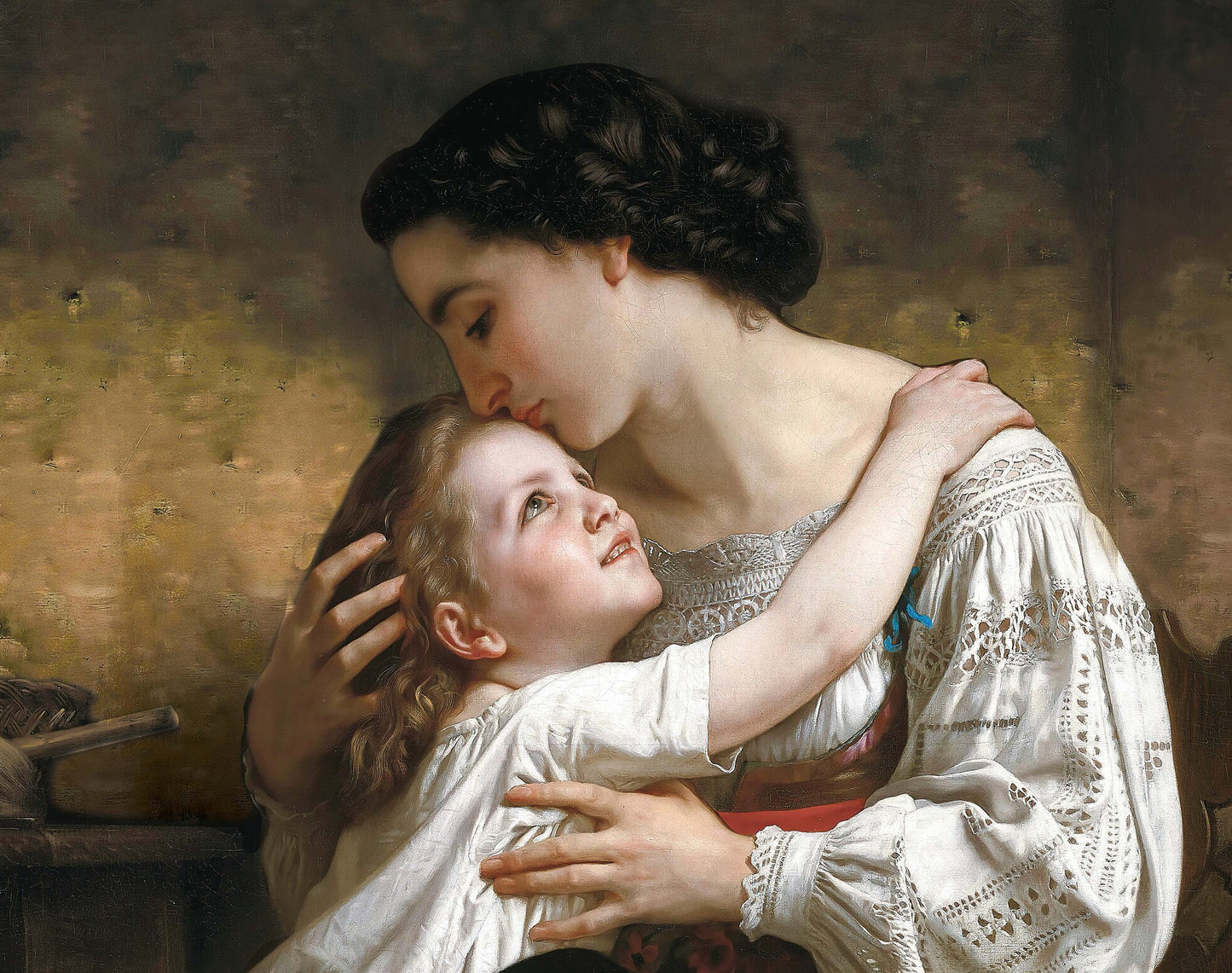 Victorian Era Mother & Child - Large Decoupage Paper for Furniture - Vintage Decoupage - Rice Paper - Decoupage Paper