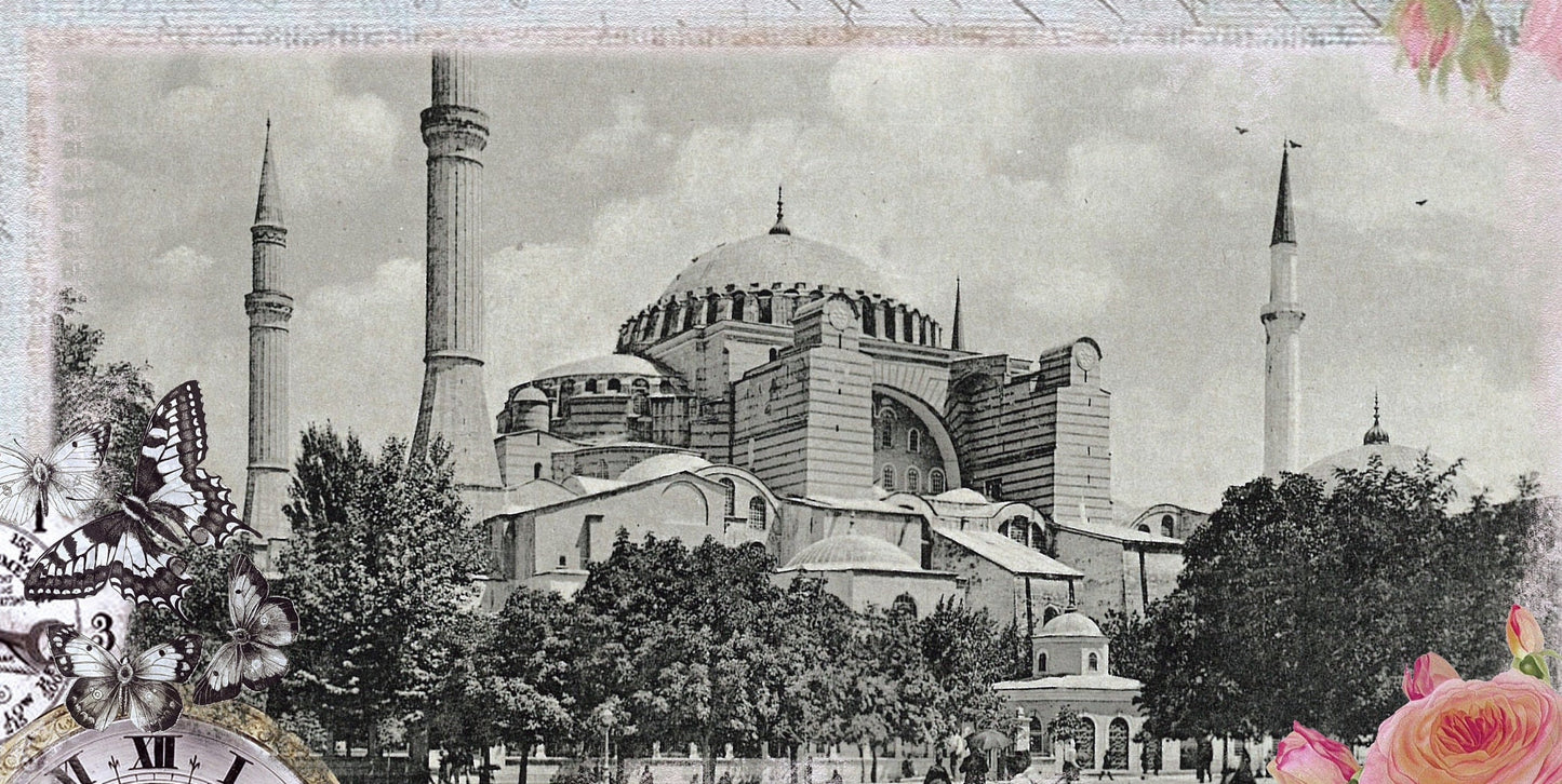 Large Size Rice Paper for Decoupage - Furniture Decoupage - Vintage Decoupage - Old Istanbul - Hagia Sophia
