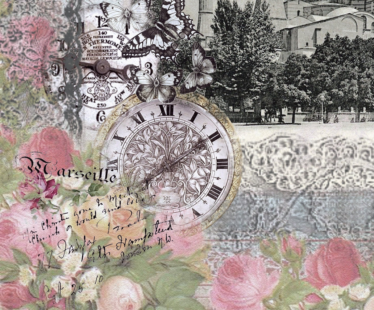 Large Size Rice Paper for Decoupage - Furniture Decoupage - Vintage Decoupage - Old Istanbul - Hagia Sophia