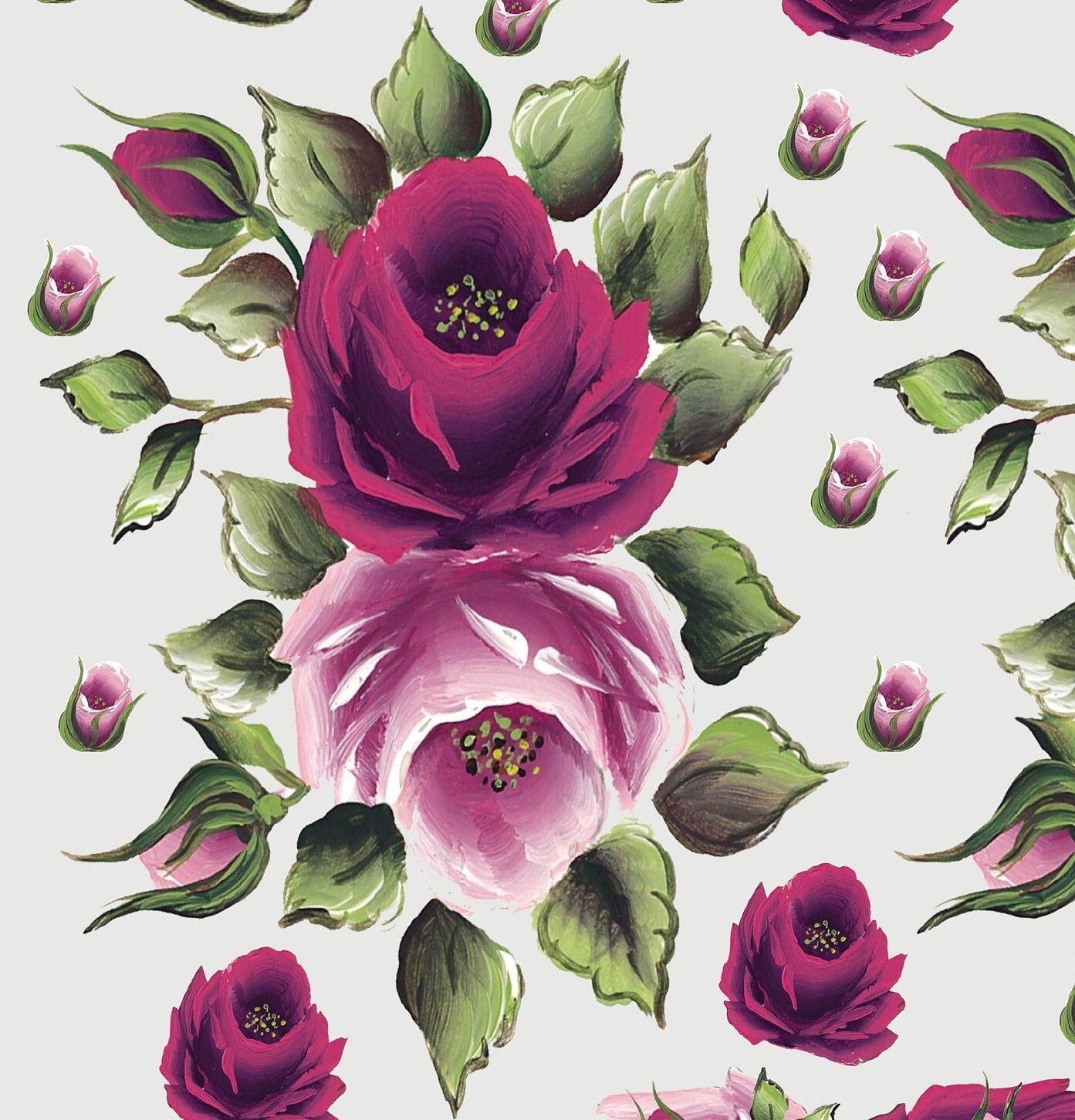Large Rice Paper for Decoupage - Furniture Decoupage - Vintage Decoupage - Floral Decoupage Paper - Oil Painting Red Roses