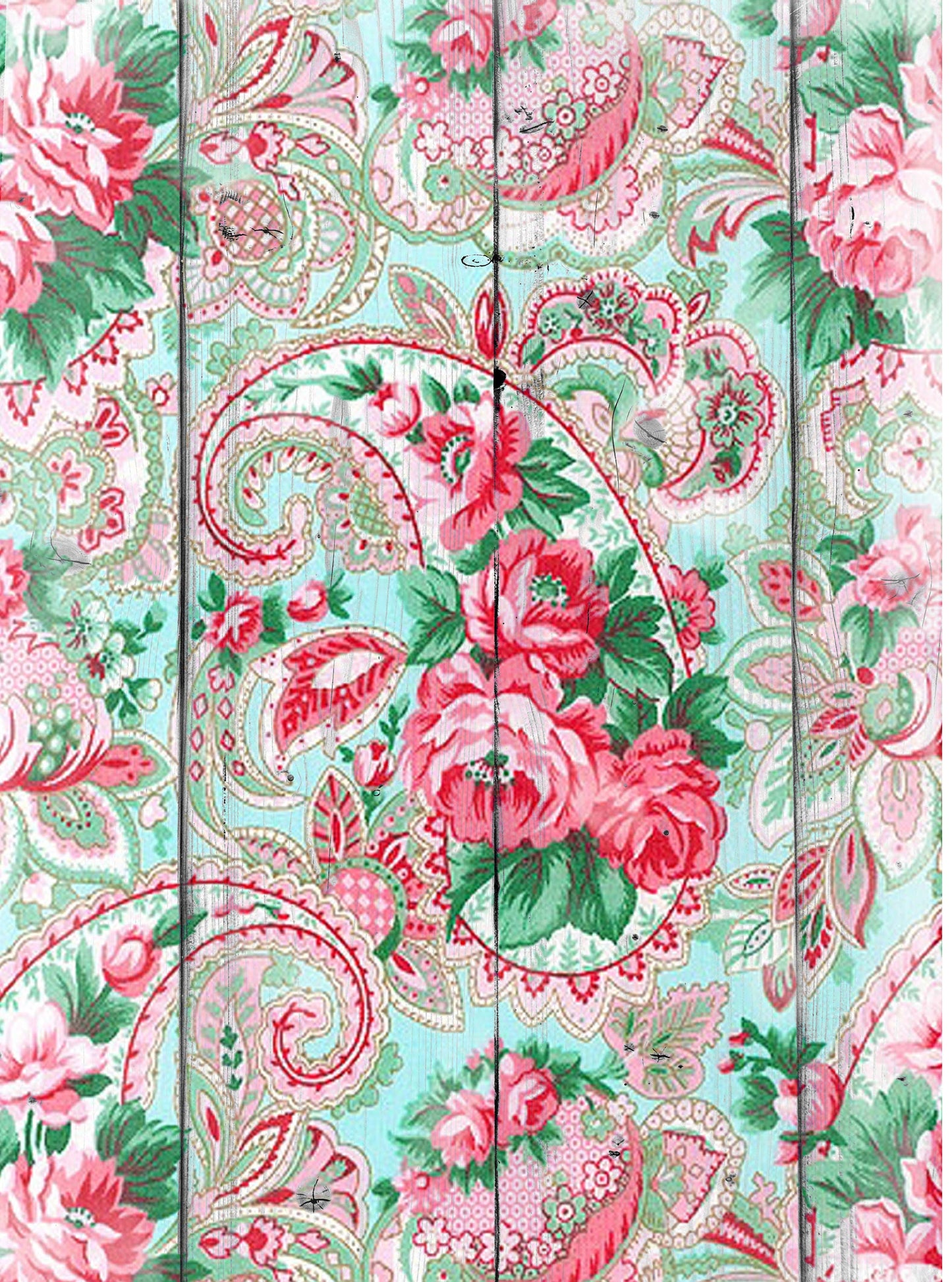 Large Rice Paper for Decoupage - Furniture Decoupage - Vintage Decoupage - Floral Decoupage Paper - Red Roses