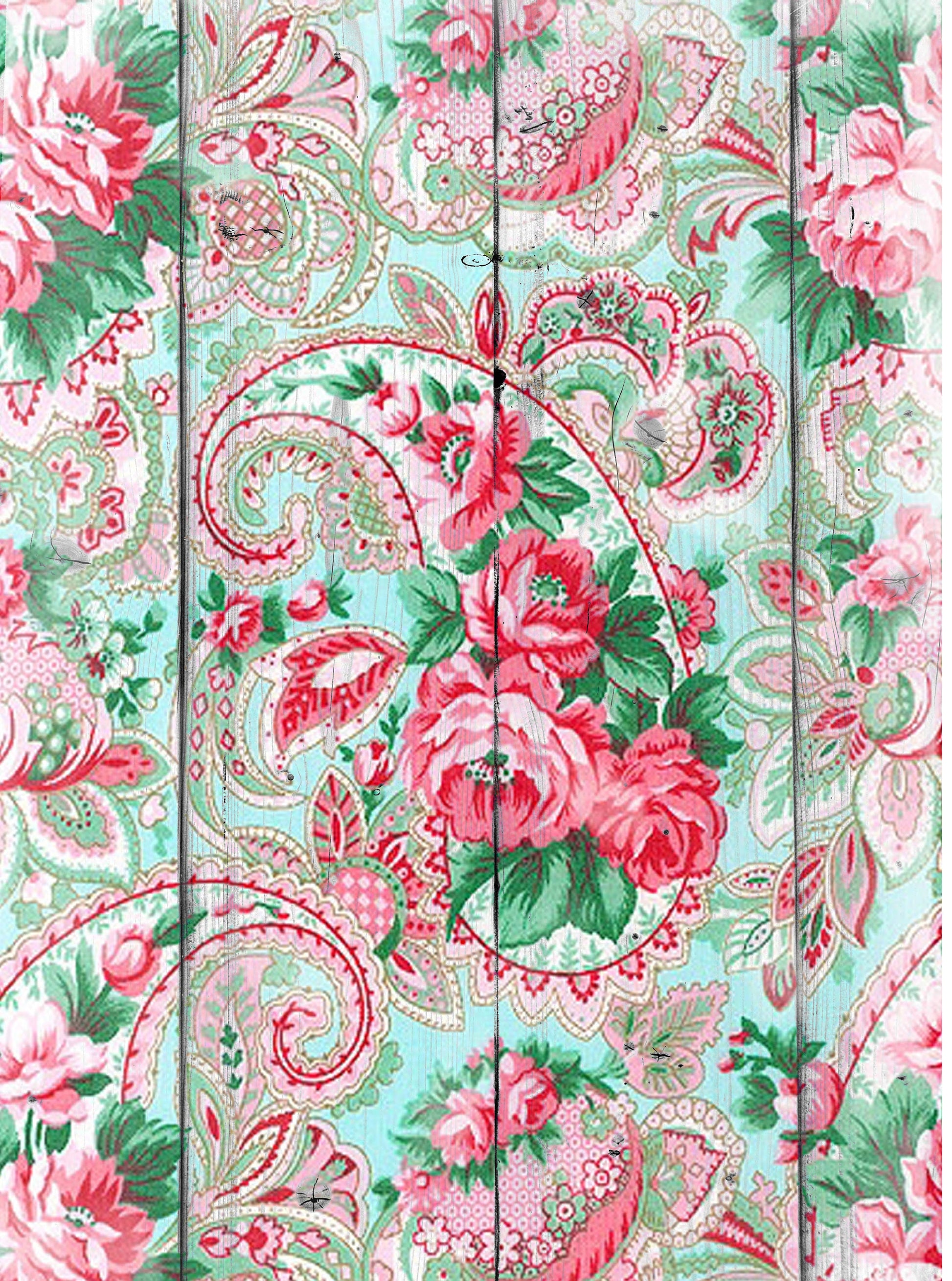 Large Rice Paper for Decoupage - Furniture Decoupage - Vintage Decoupage - Floral Decoupage Paper - Red Roses