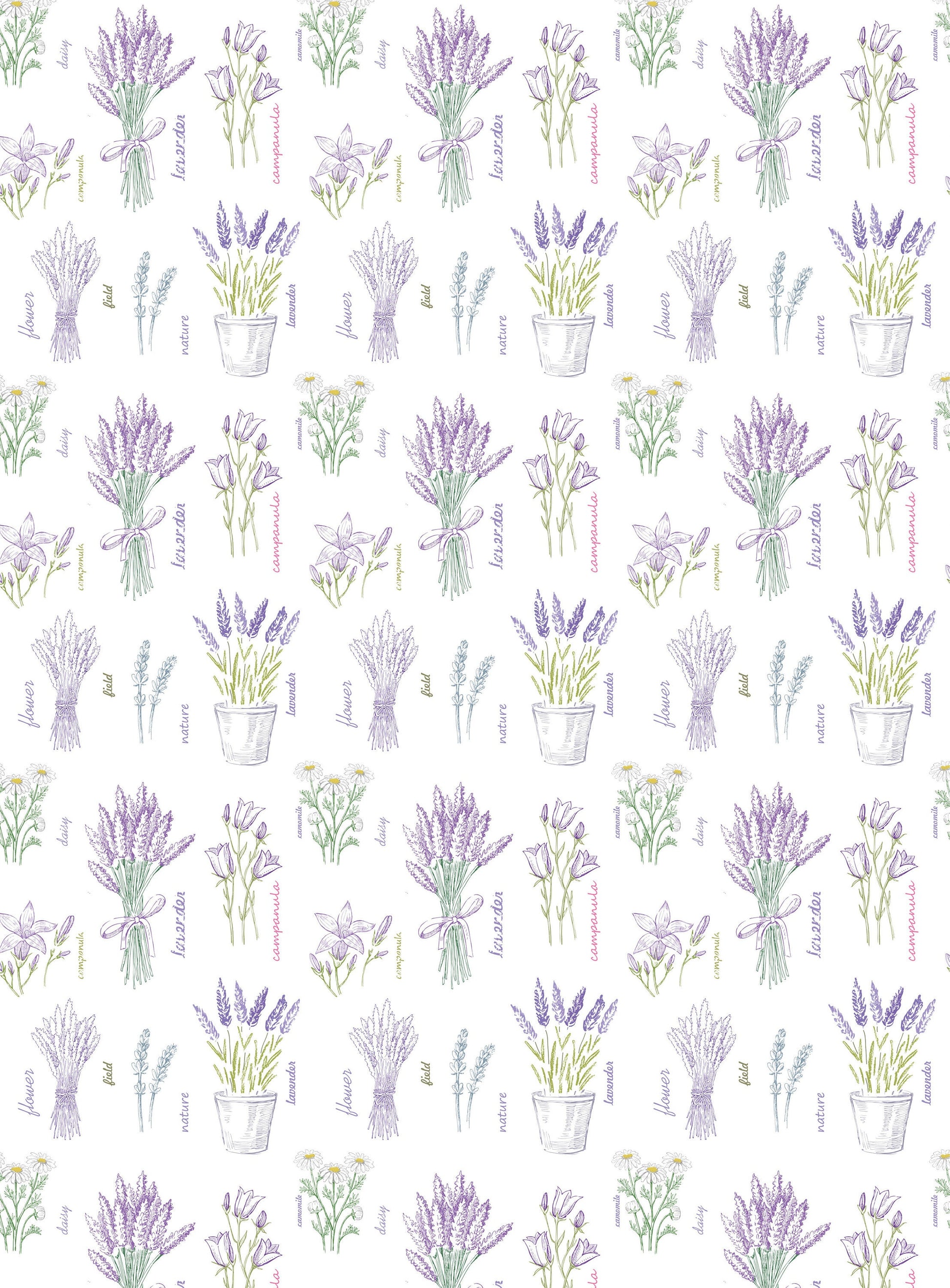 Large Rice Paper for Decoupage - Furniture Decoupage - Vintage Decoupage - Floral Decoupage Paper - Purple Levander