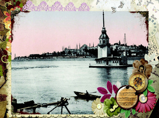 maiden's tower decoupage paper
