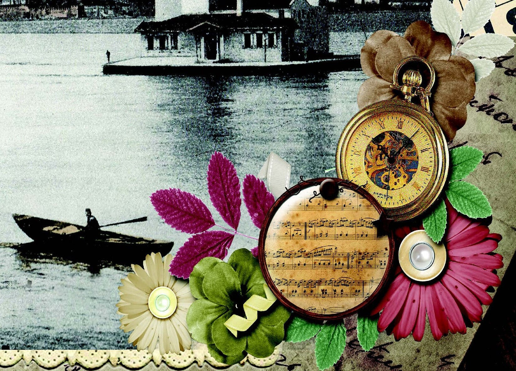 Maiden's Tower - Large Rice Paper for Decoupage - Furniture Decoupage - Vintage Decoupage - Floral Decoupage Paper - Istanbul
