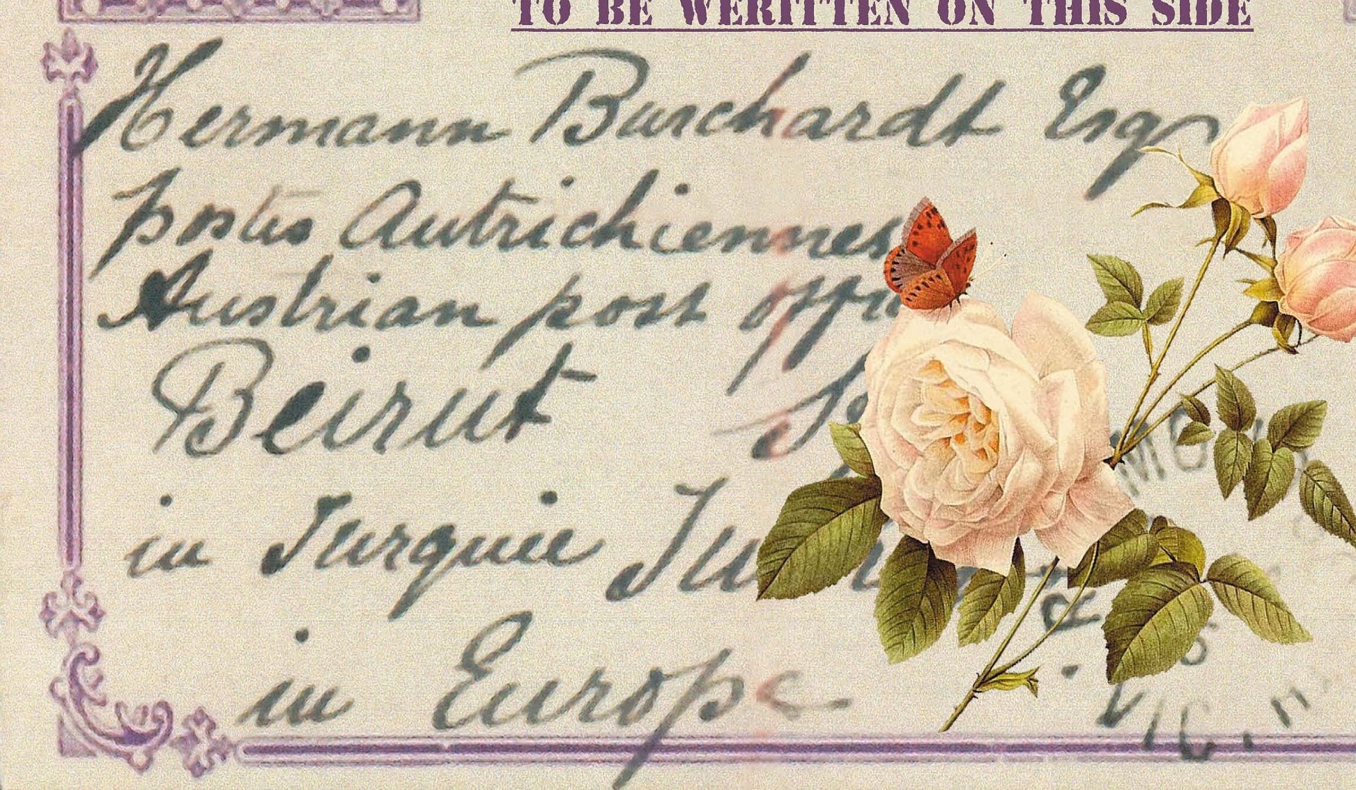 Large Rice Paper for Decoupage - Furniture Decoupage - Vintage Decoupage - Decoupage Paper - Post Card Handwrite Flowers