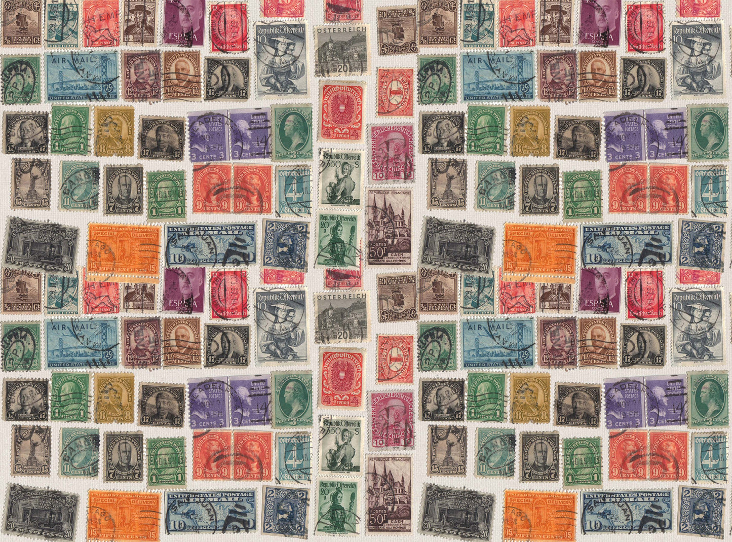 Large Rice Paper for Decoupage - Furniture Decoupage - Vintage Decoupage - Decoupage Paper - Post Card Stamps