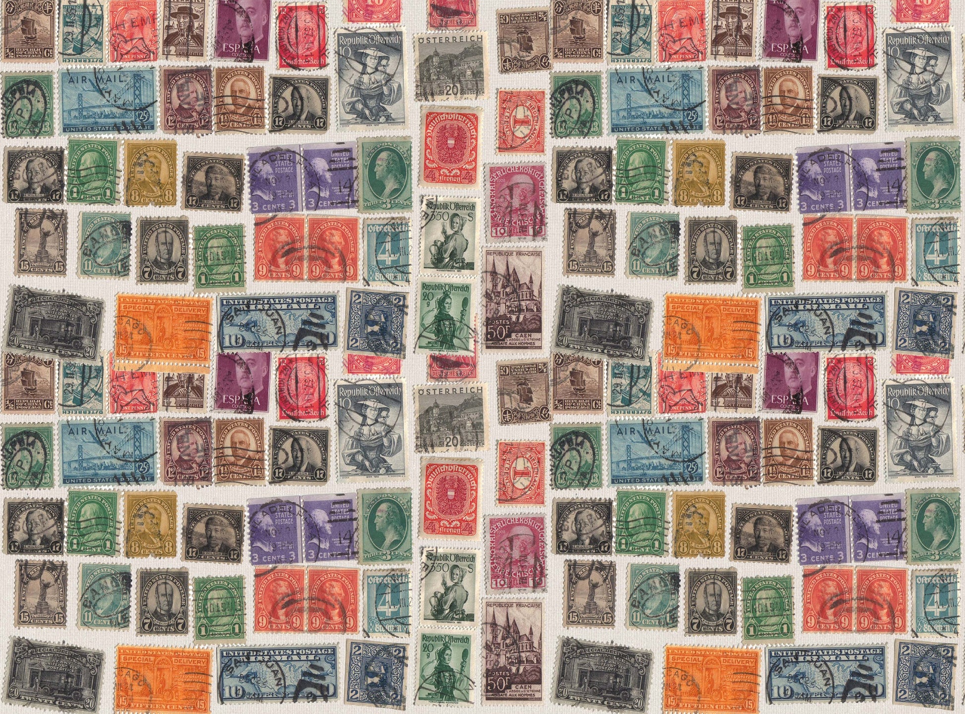 Large Rice Paper for Decoupage - Furniture Decoupage - Vintage Decoupage - Decoupage Paper - Post Card Stamps