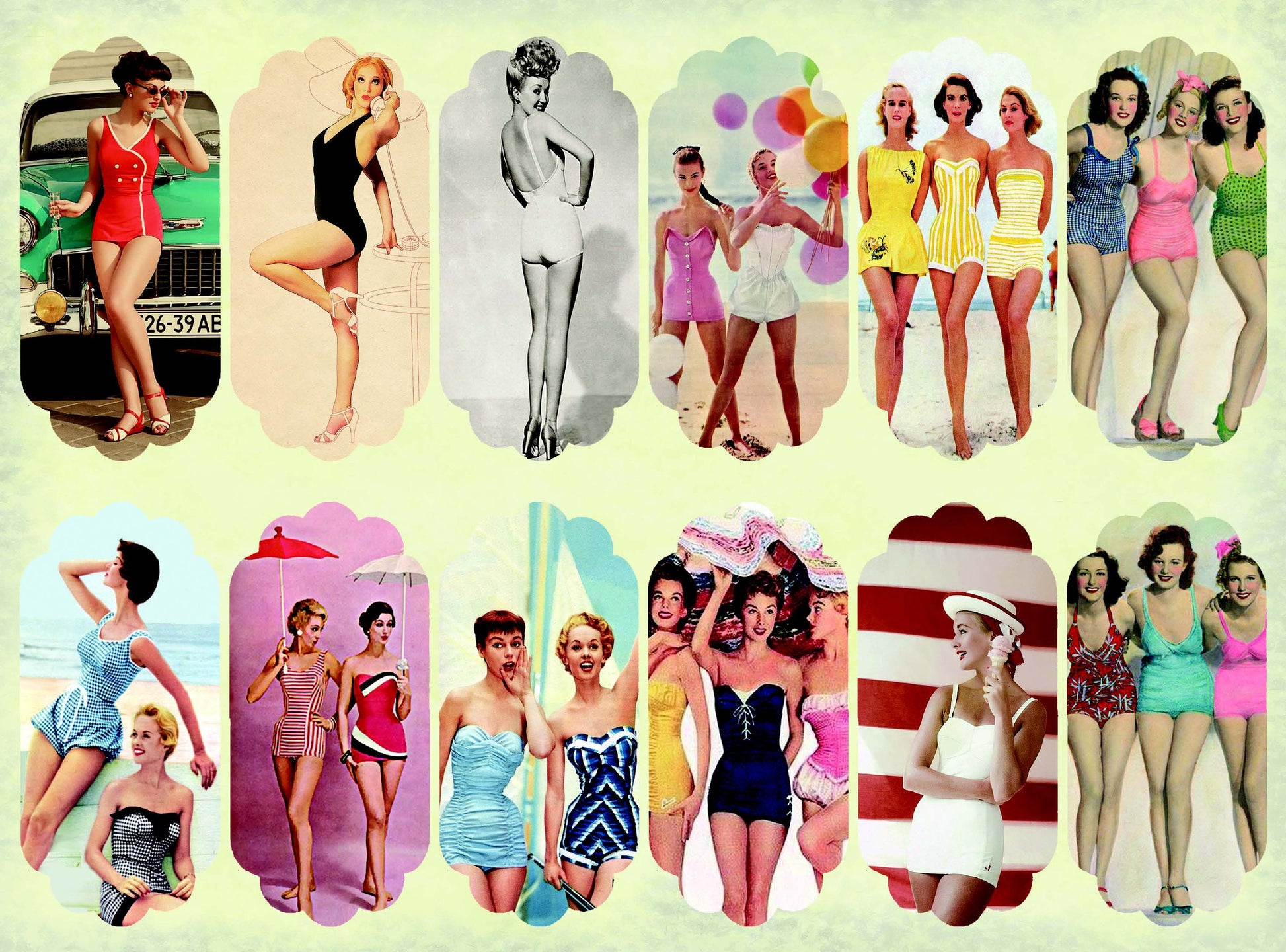 Large Rice Paper for Decoupage - Furniture Decoupage - Vintage Decoupage - Decoupage Paper - Women Beachwear 80s