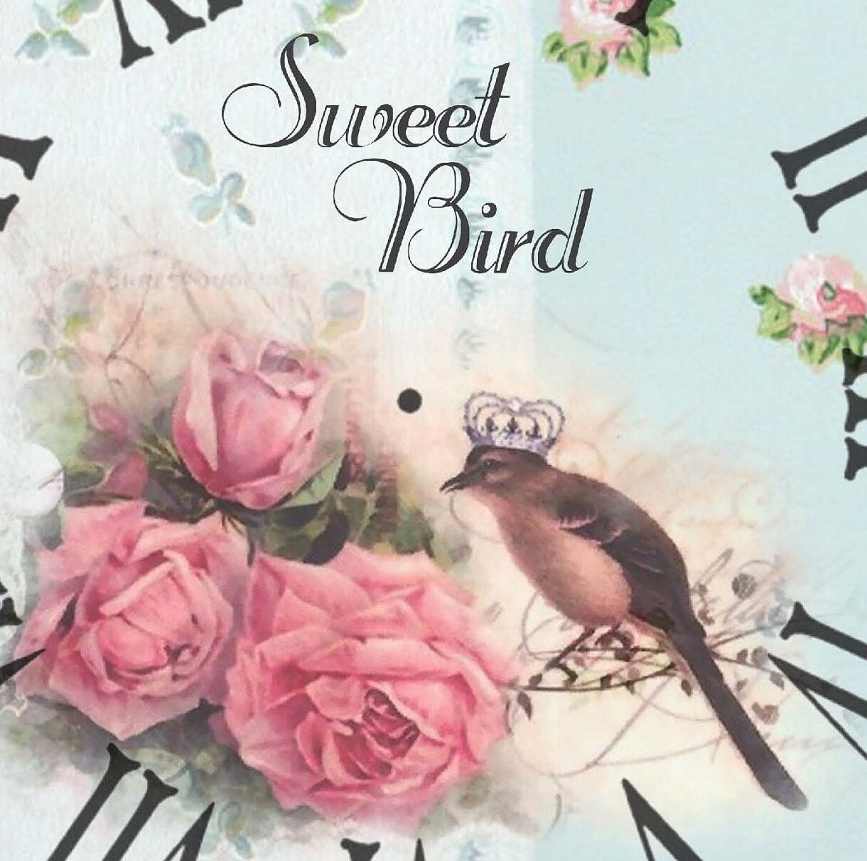 Large Rice Paper for Decoupage - Furniture Decoupage - Vintage Decoupage - Decoupage Paper - Sweat Bird Clock