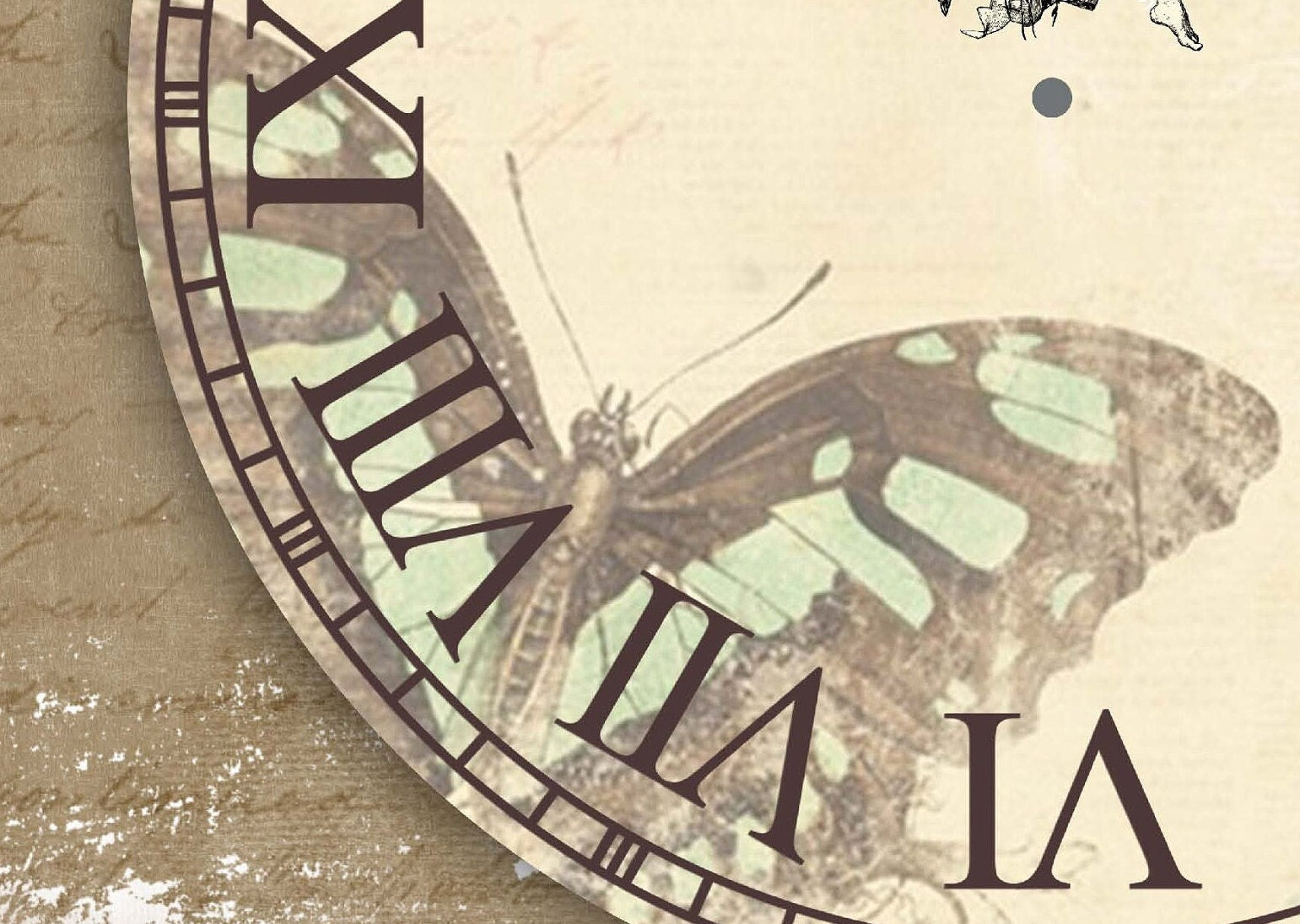 Large Rice Paper for Decoupage - Furniture Decoupage - Vintage Decoupage - Decoupage Paper - Fairytale Clock
