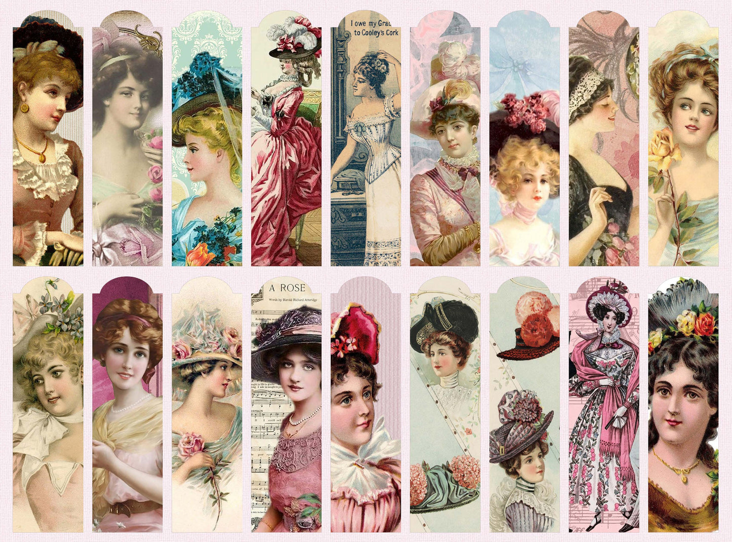 Large Rice Paper for Decoupage - Furniture Decoupage - Vintage Decoupage - Floral Decoupage Paper - Victorian Woman