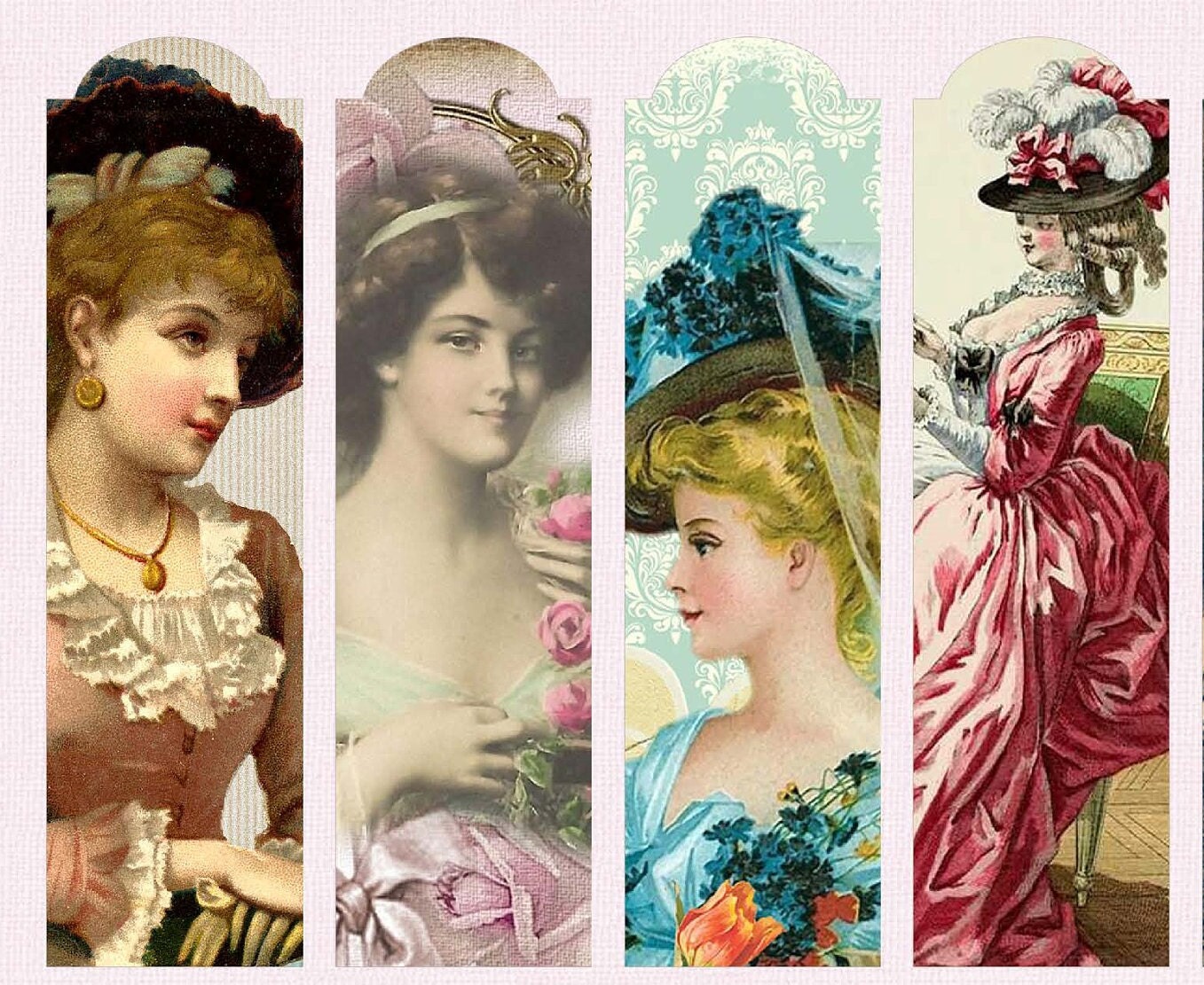 Large Rice Paper for Decoupage - Furniture Decoupage - Vintage Decoupage - Floral Decoupage Paper - Victorian Woman