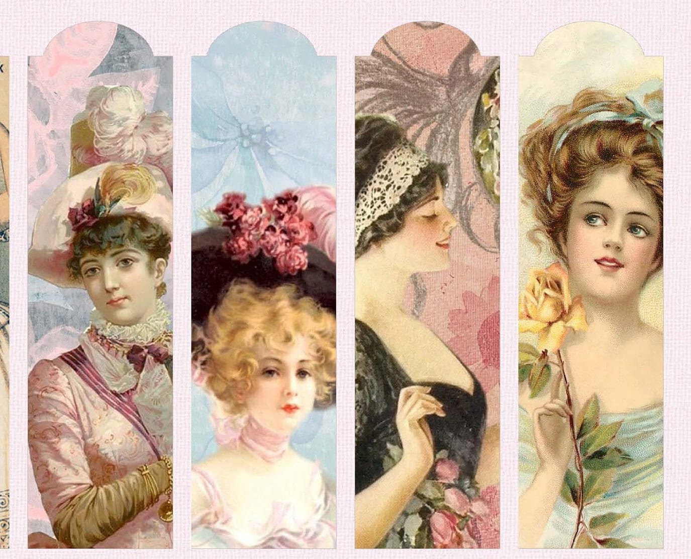 Large Rice Paper for Decoupage - Furniture Decoupage - Vintage Decoupage - Floral Decoupage Paper - Victorian Woman