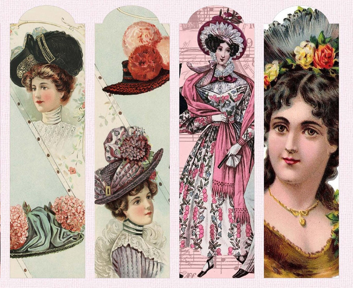 Large Rice Paper for Decoupage - Furniture Decoupage - Vintage Decoupage - Floral Decoupage Paper - Victorian Woman