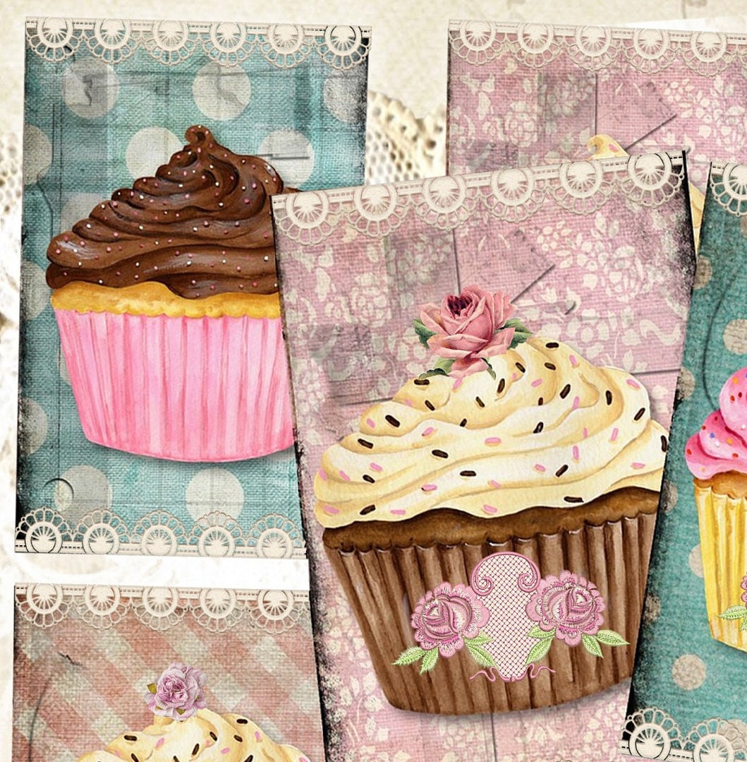 Large Rice Paper for Decoupage - Furniture Decoupage - Vintage Decoupage - Floral Decoupage Paper - Cupcake