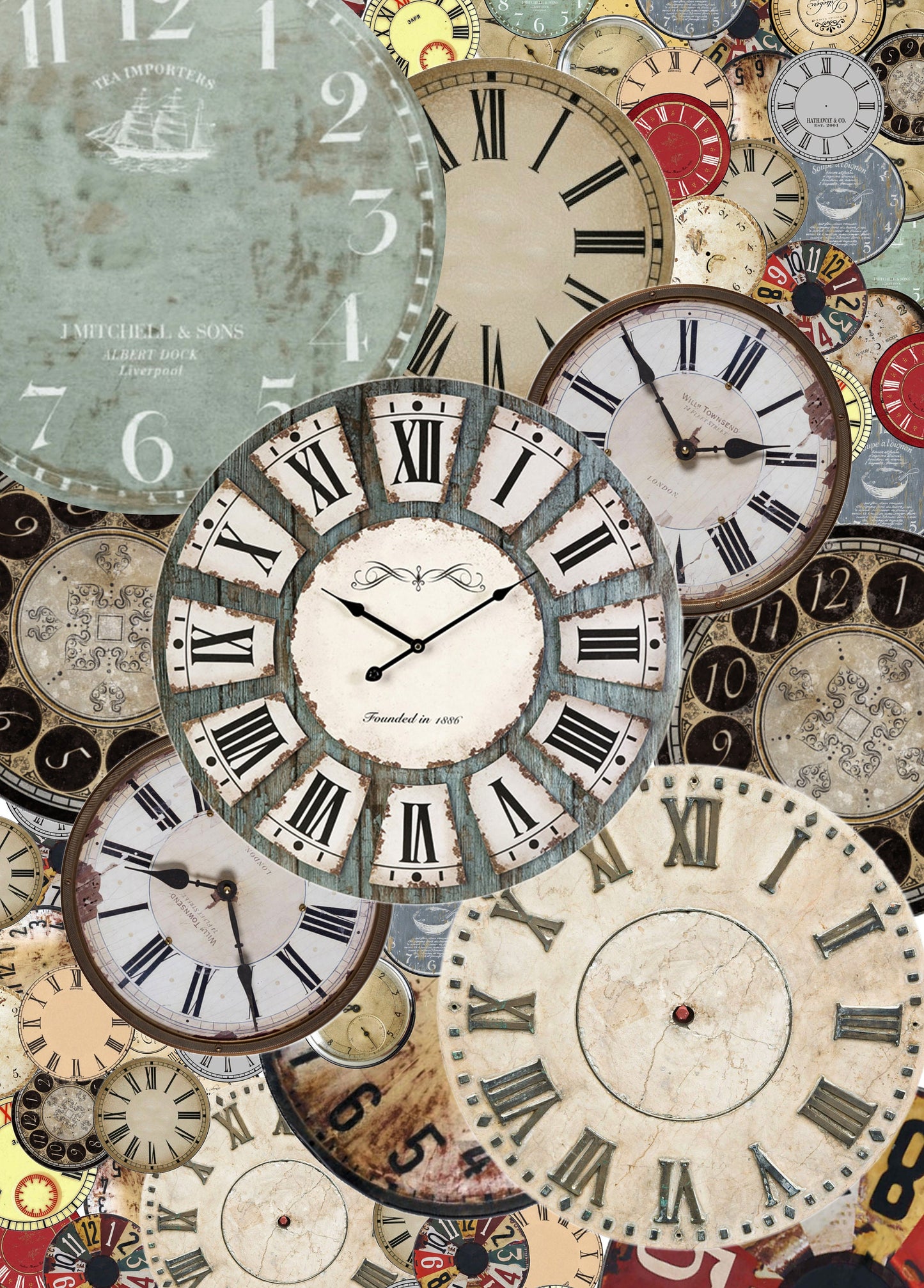Large Rice Paper for Decoupage - Furniture Decoupage - Vintage Decoupage - Decoupage Paper - Clocks