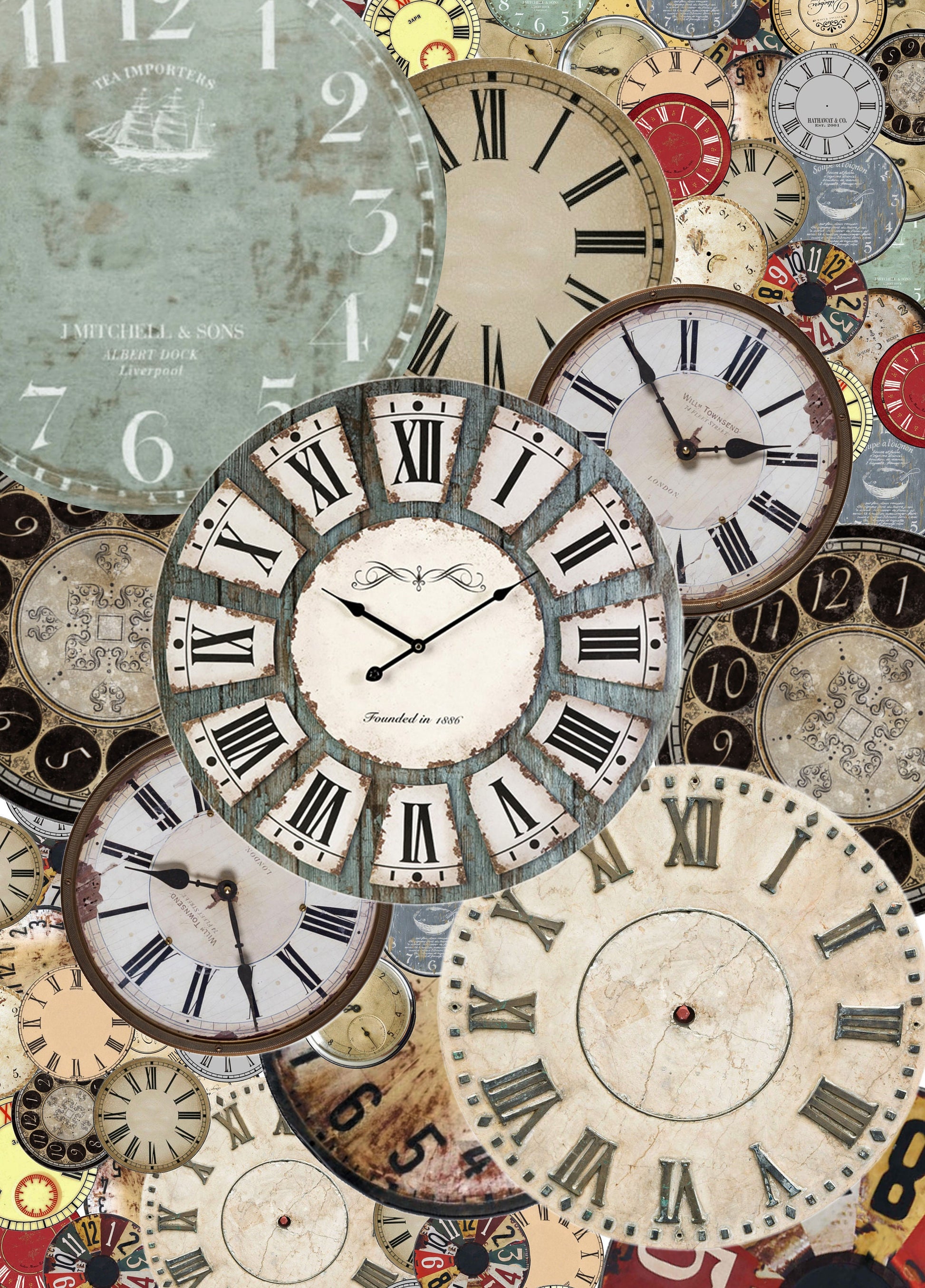 Large Rice Paper for Decoupage - Furniture Decoupage - Vintage Decoupage - Decoupage Paper - Clocks