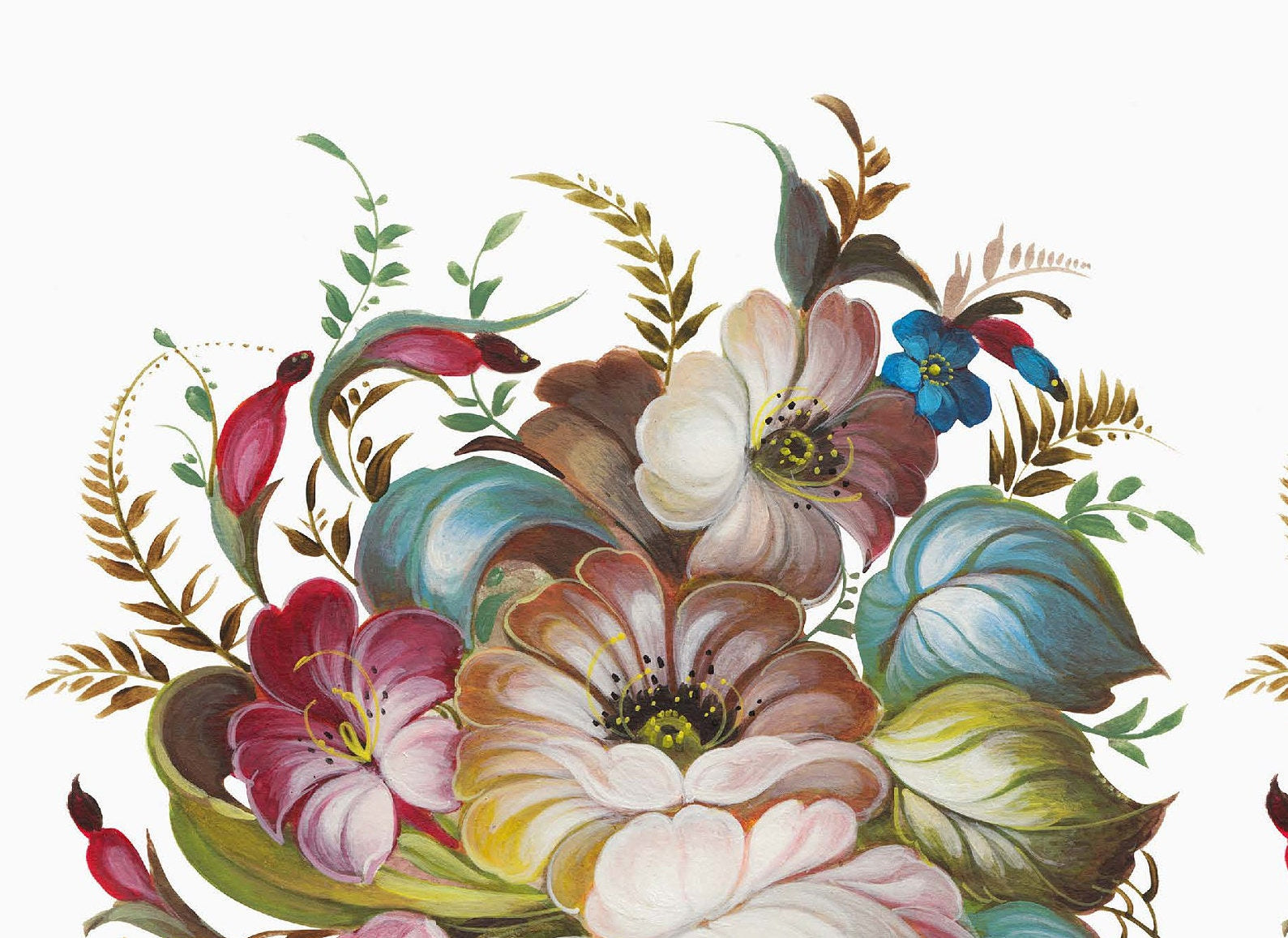 Oil Paint Flowers - Large Rice Paper for Decoupage - Furniture Decoupage - Vintage Decoupage - Floral Decoupage Paper