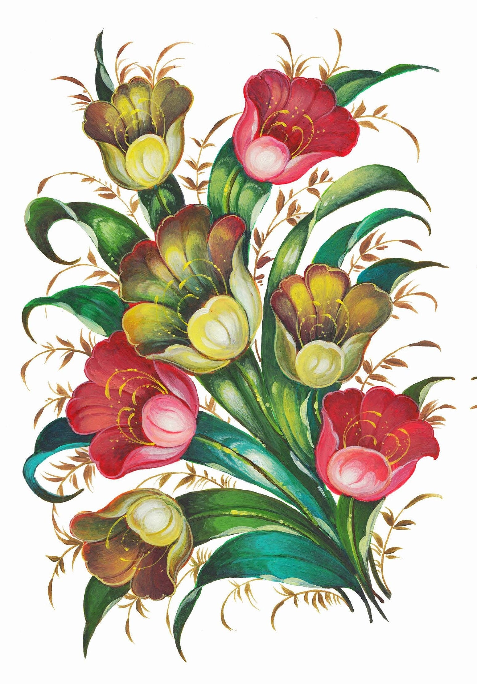 Oil Paint Flowers - Large Rice Paper for Decoupage - Furniture Decoupage - Vintage Decoupage - Floral Decoupage Paper