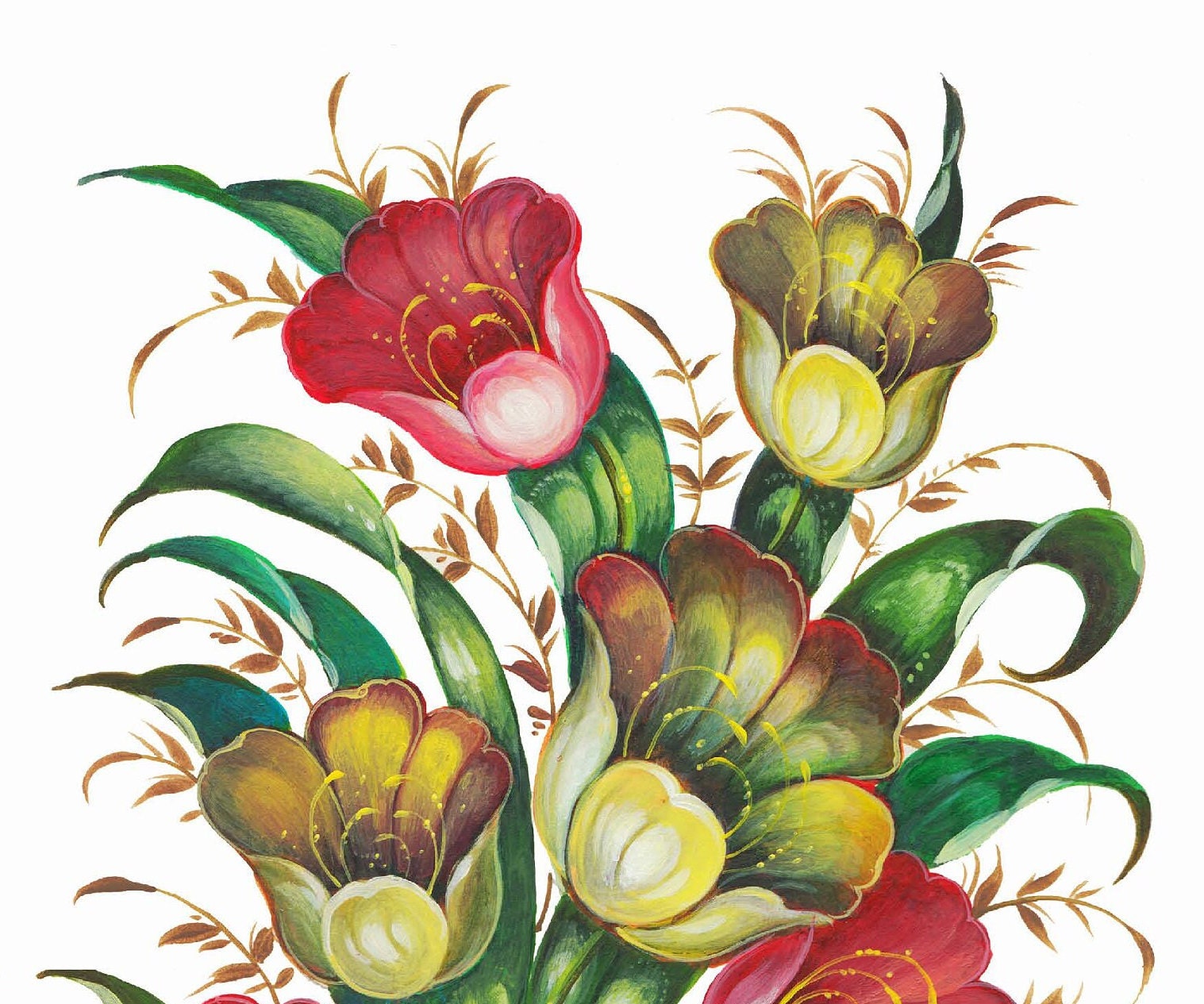 Oil Paint Flowers - Large Rice Paper for Decoupage - Furniture Decoupage - Vintage Decoupage - Floral Decoupage Paper