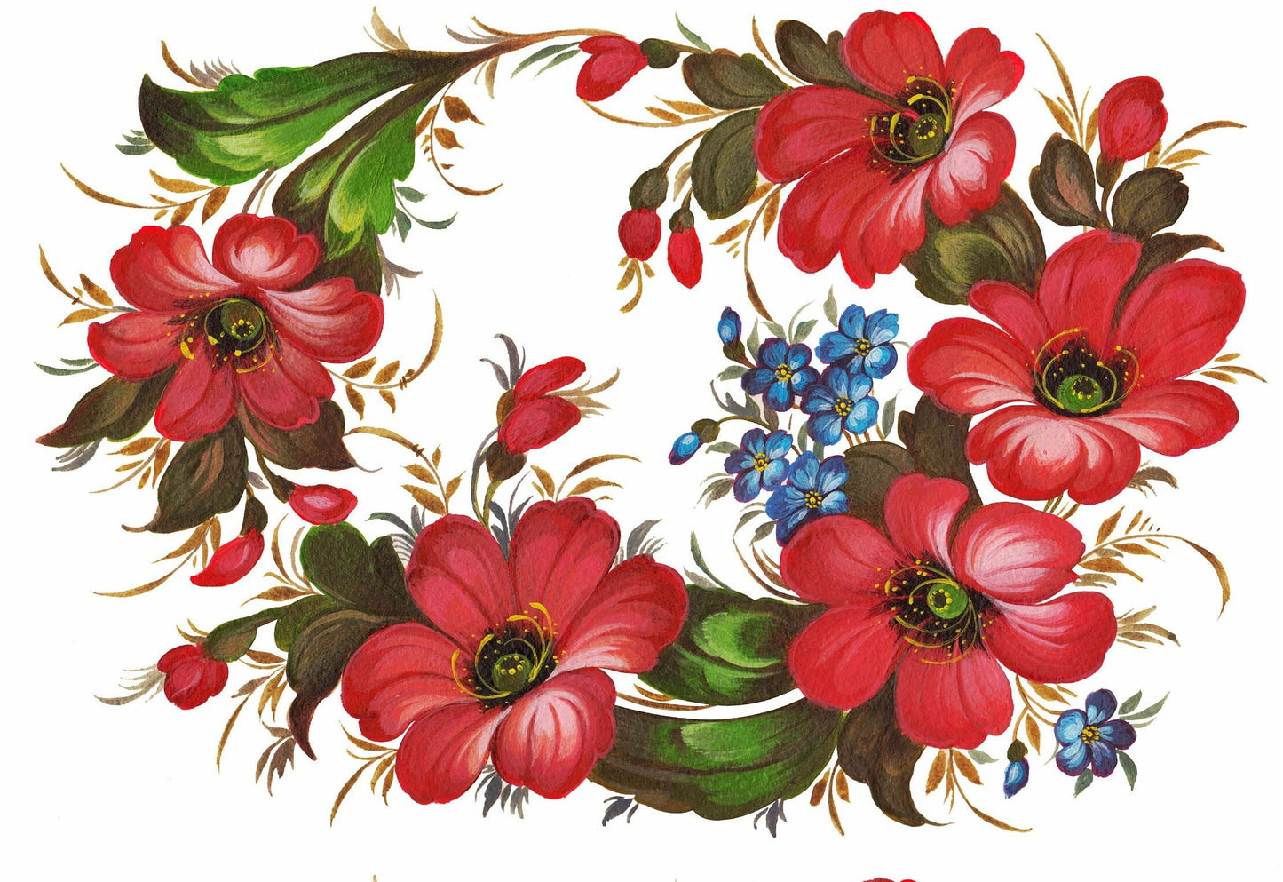 Floral Oil Paint Rice Paper - Furniture Decoupage, Scrapbooking