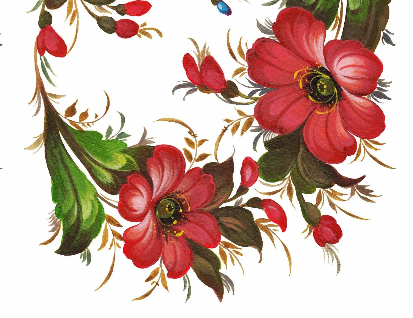Floral Oil Paint Rice Paper - Furniture Decoupage, Scrapbooking