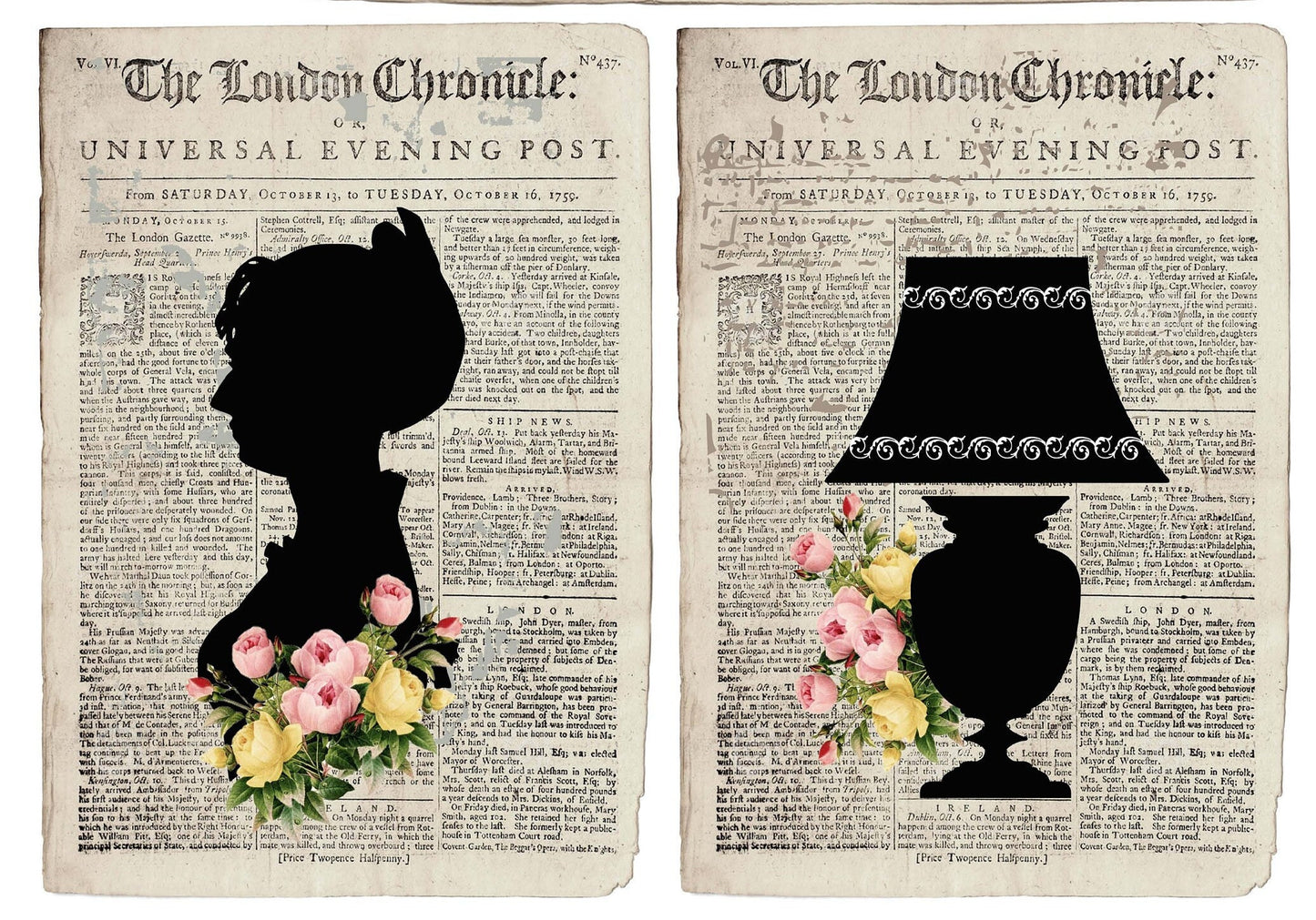 Large Rice Paper for Decoupage - Furniture Decoupage - Vintage Decoupage - Decoupage Paper - Old Newspaper Shadow