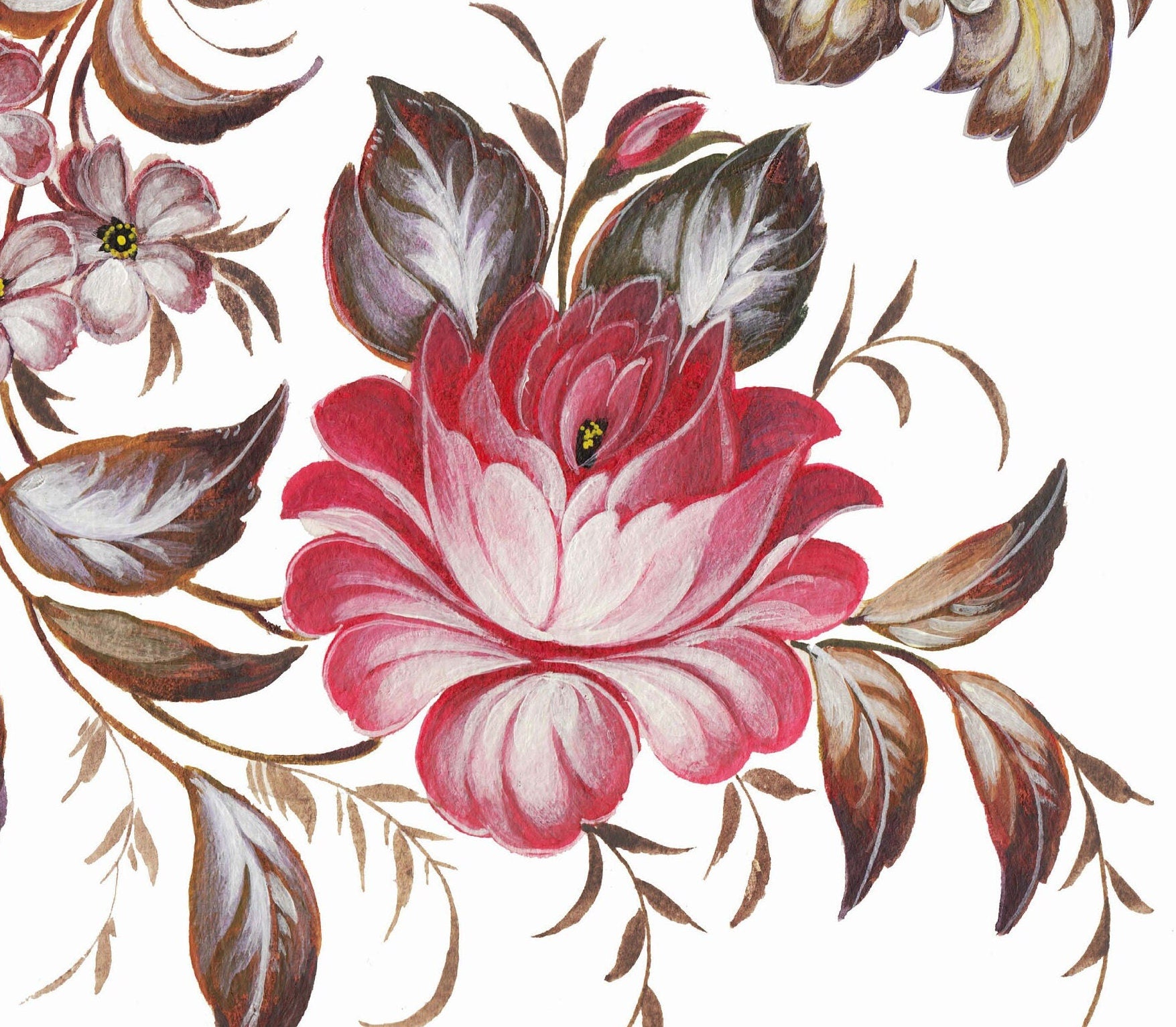Oil Paint Flowers - Large Rice Paper for Decoupage - Furniture Decoupage - Vintage Decoupage - Floral Decoupage Paper