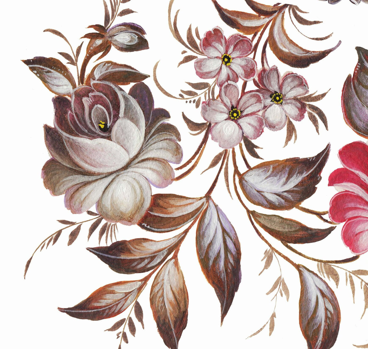 Oil Paint Flowers - Large Rice Paper for Decoupage - Furniture Decoupage - Vintage Decoupage - Floral Decoupage Paper