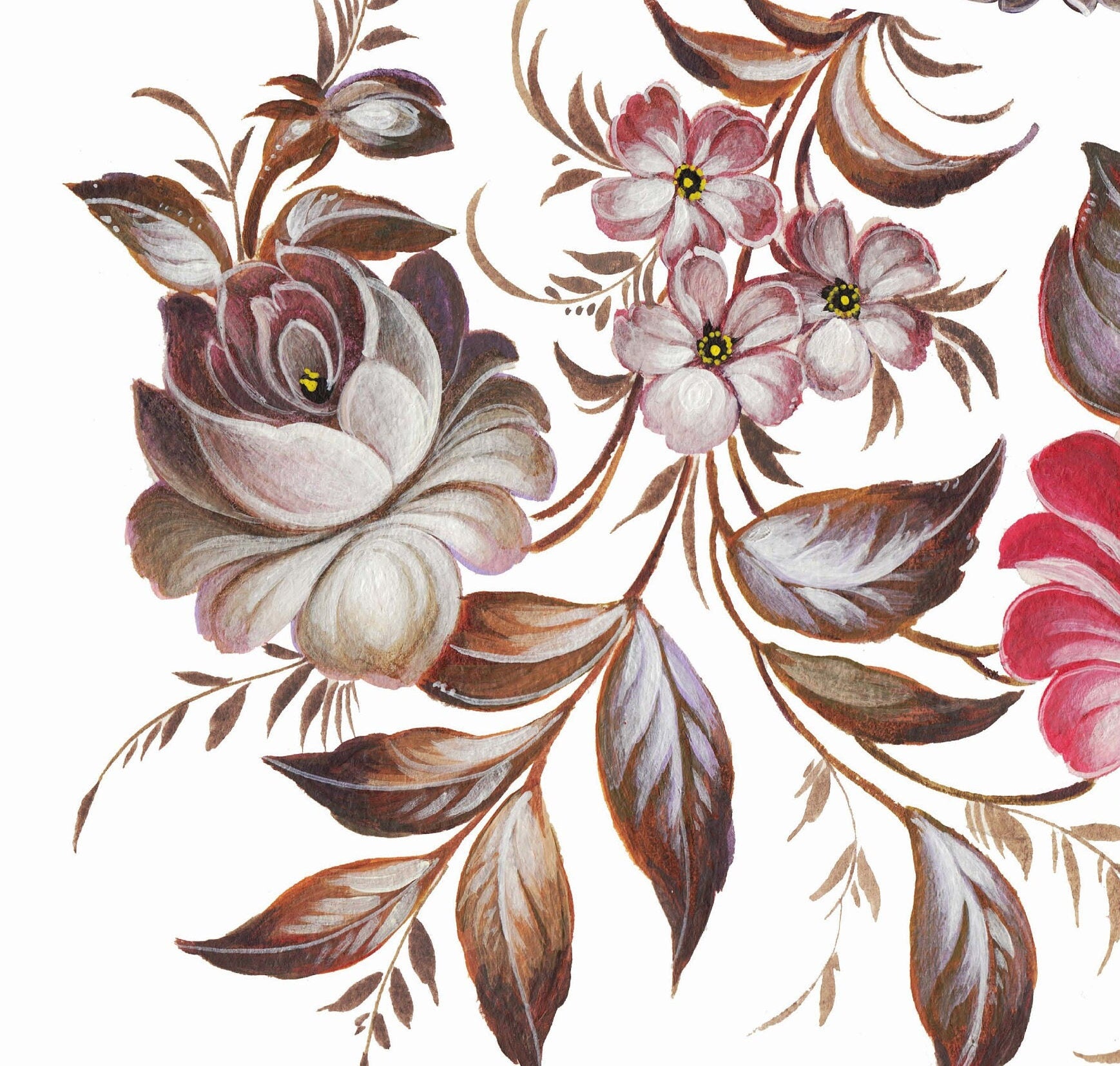 Oil Paint Flowers - Large Rice Paper for Decoupage - Furniture Decoupage - Vintage Decoupage - Floral Decoupage Paper