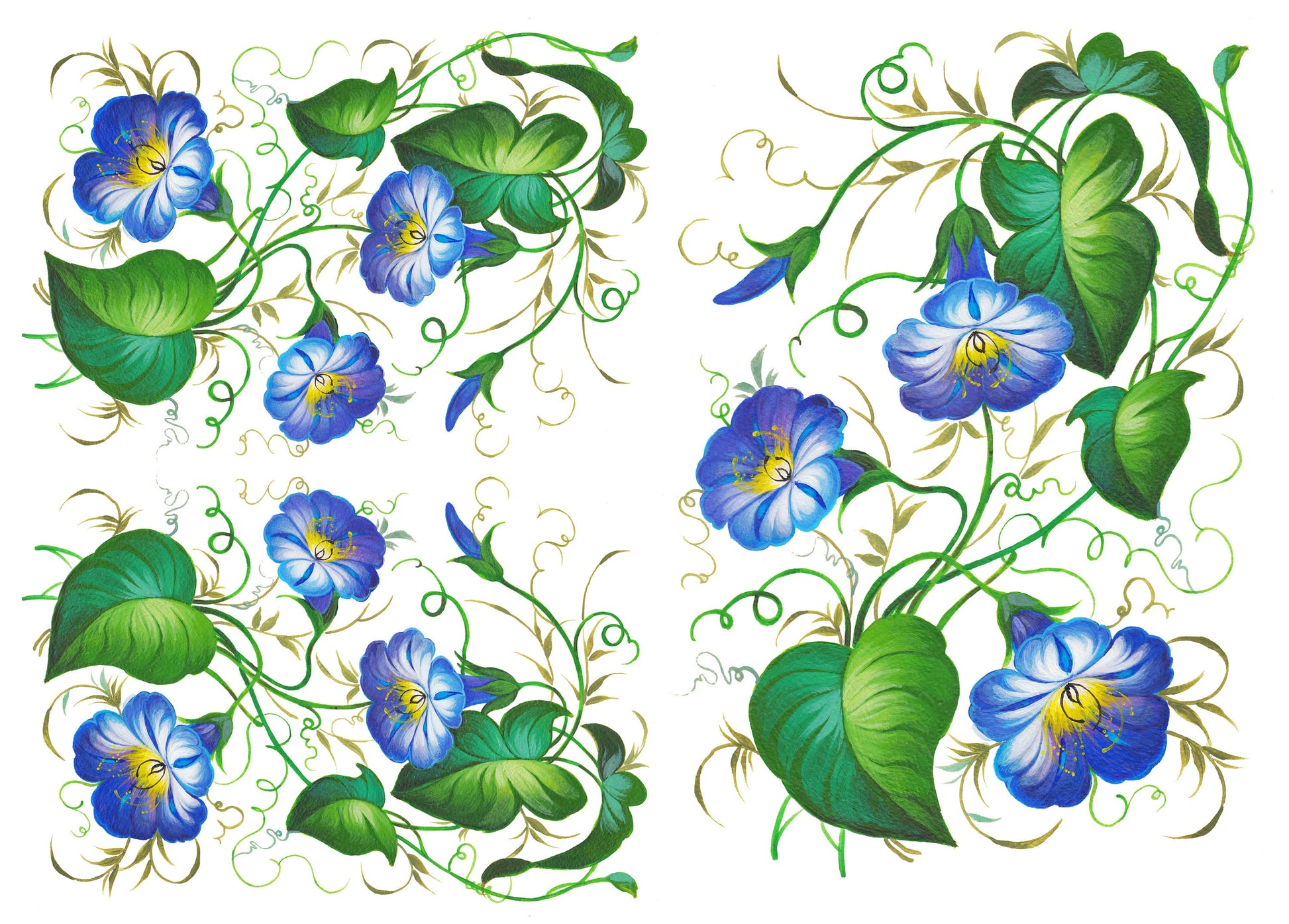 Oil Paint Flowers - Large Rice Paper for Decoupage - Furniture Decoupage - Vintage Decoupage - Floral Decoupage Paper