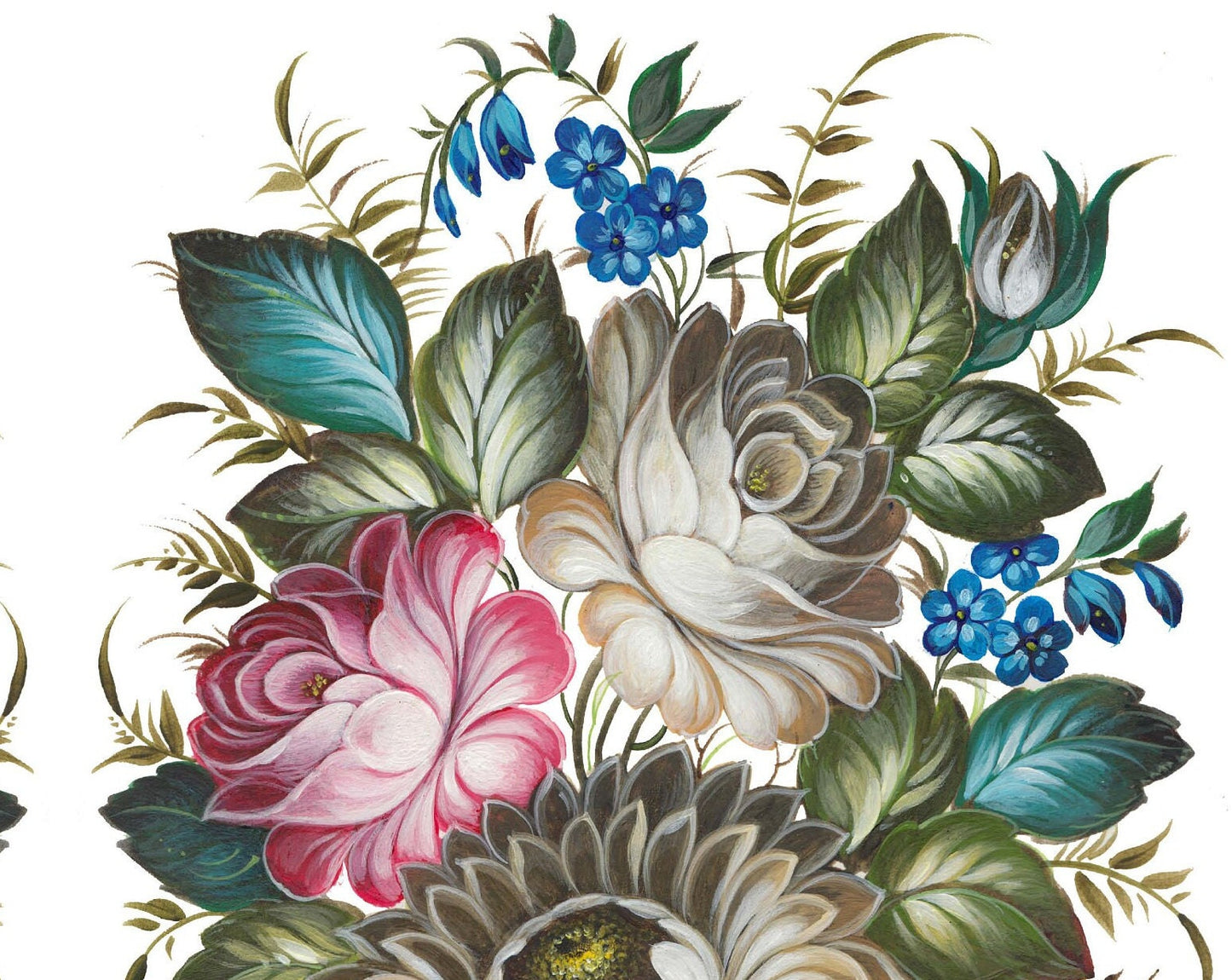 Oil Paint Flowers - Large Rice Paper for Decoupage - Furniture Decoupage - Vintage Decoupage - Floral Decoupage Paper