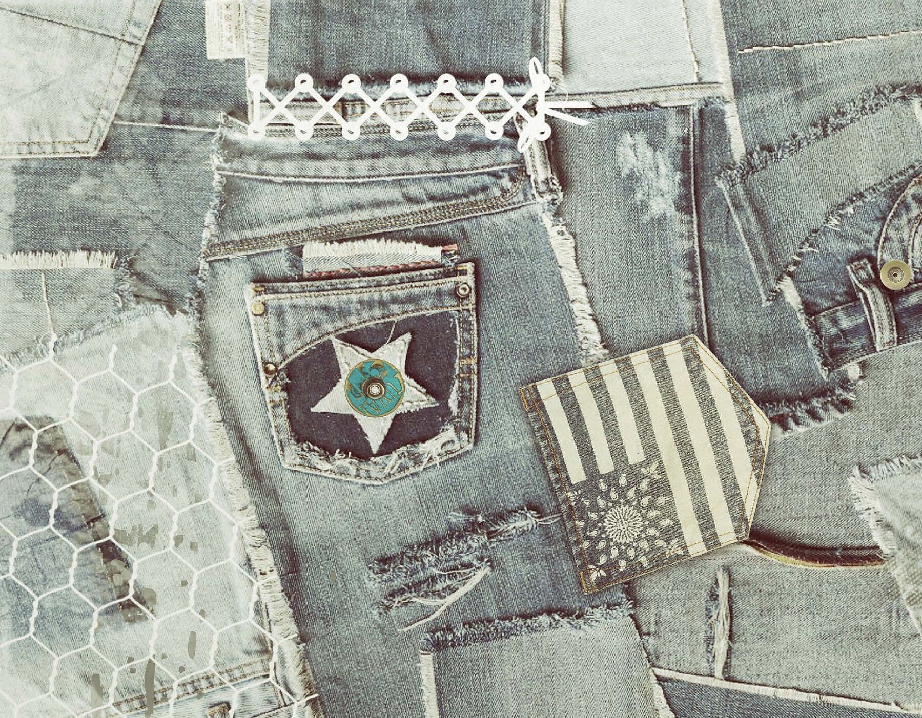 Denim Rice Paper - Large Decoupage Paper for Furniture