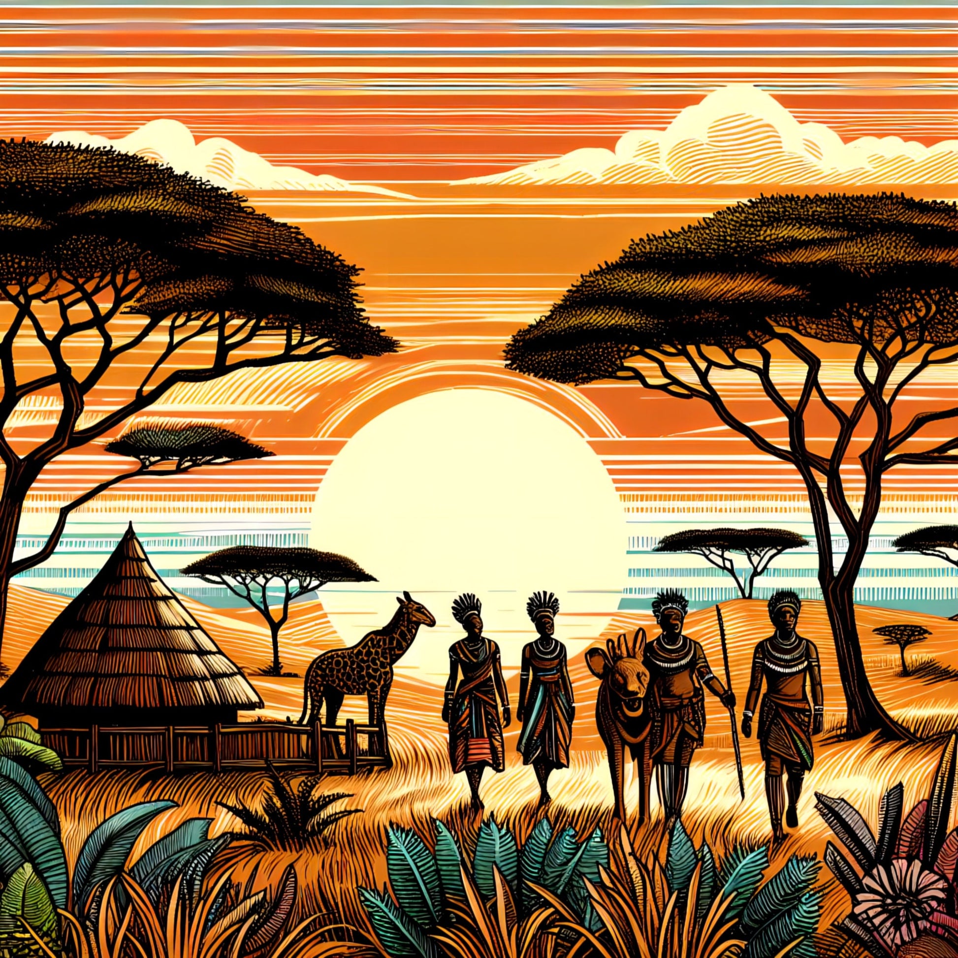 African Tribe - Decoupage Paper for Furniture - Rice Paper Decoupage - Large Decoupage Paper