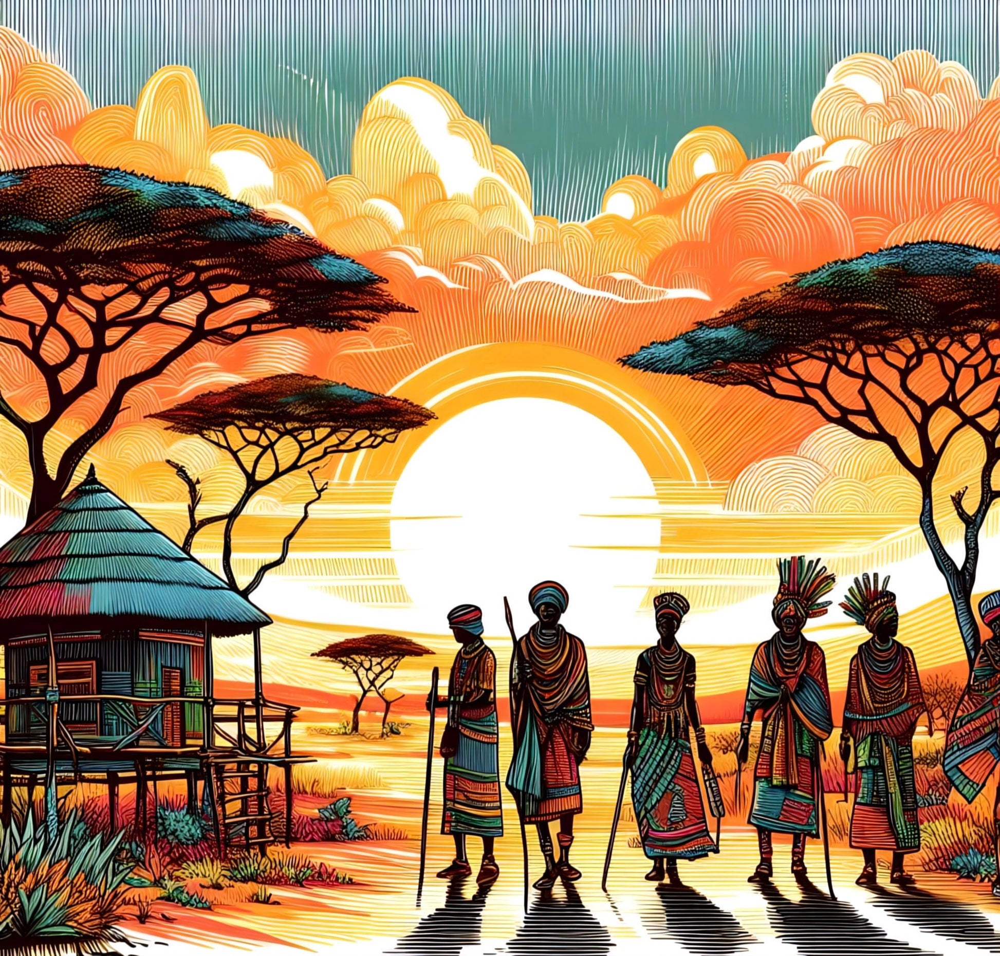 African Tribe - Decoupage Paper for Furniture - Rice Paper Decoupage - Large Decoupage Paper