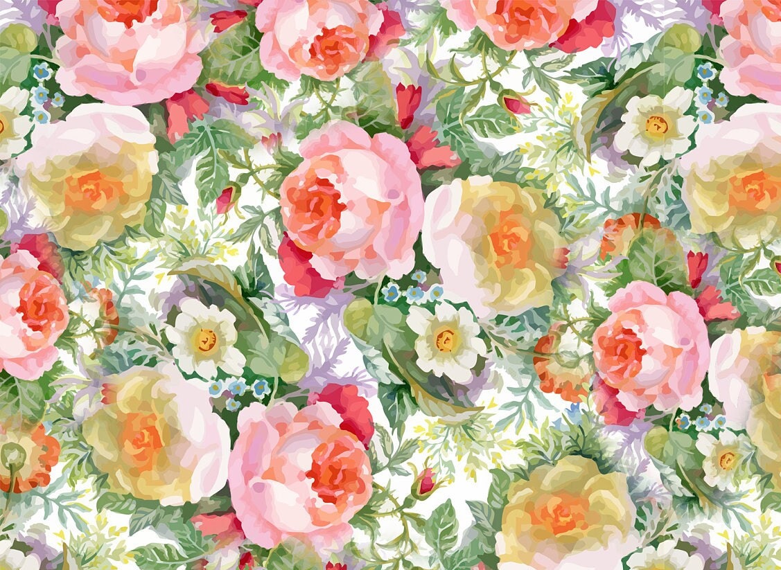 Yellow & Pink Roses - Large Rice Paper for Decoupage - Furniture Decoupage - Vintage Decoupage - Floral Decoupage Paper
