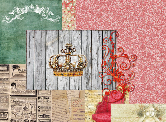 crown decoupage paper