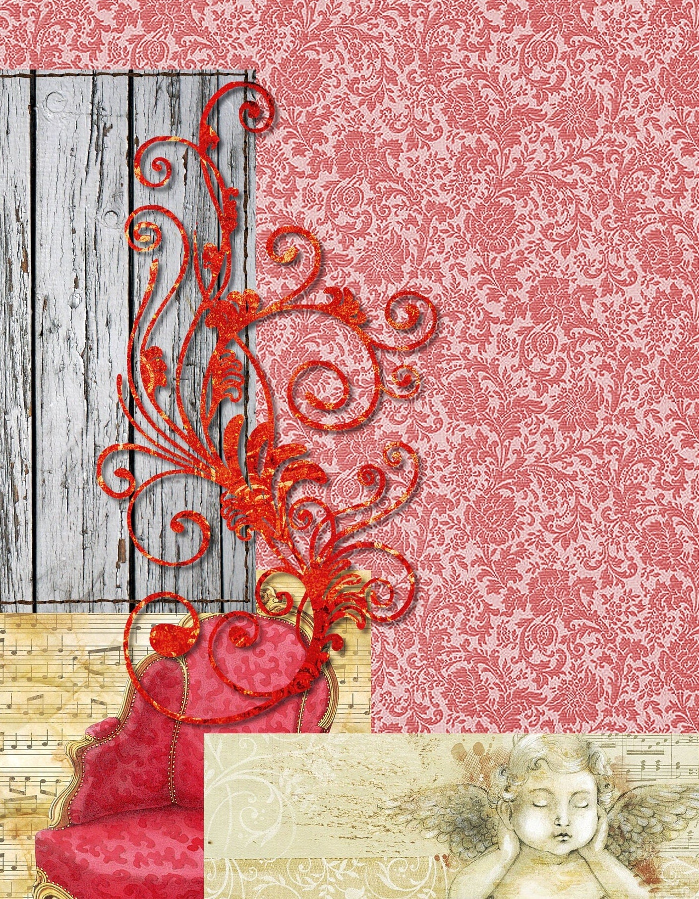 Christmas Large Rice Paper for Decoupage - Furniture Decoupage - Vintage Decoupage - Decoupage Paper