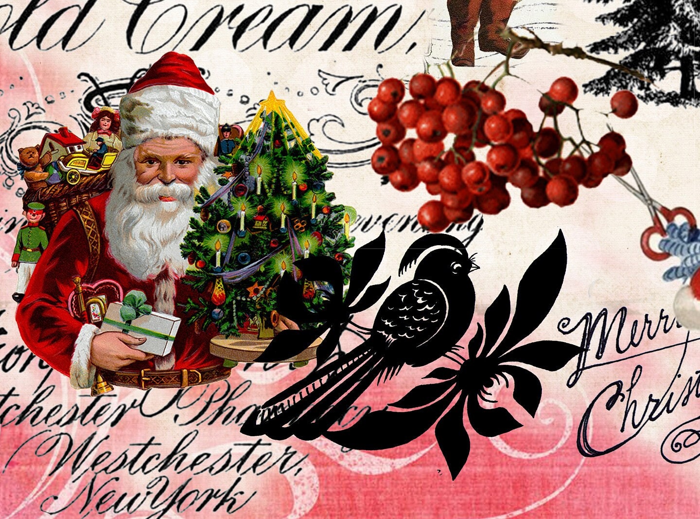 Christmas Large Rice Paper for Decoupage - Furniture Decoupage - Vintage Decoupage - Decoupage Paper