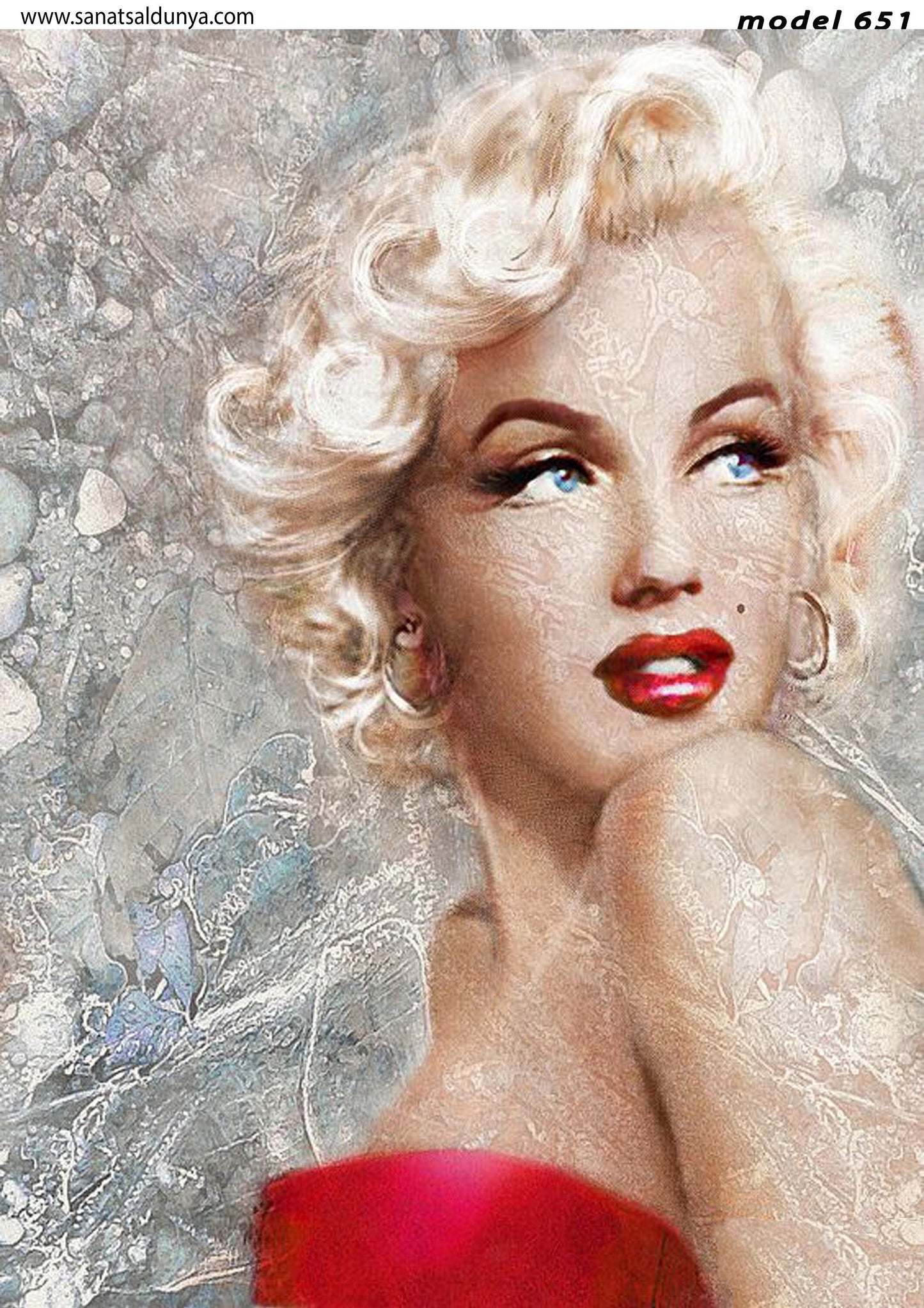 Marilyn - Decorative Decoupage Paper for Furniture - Large Size Rice Paper