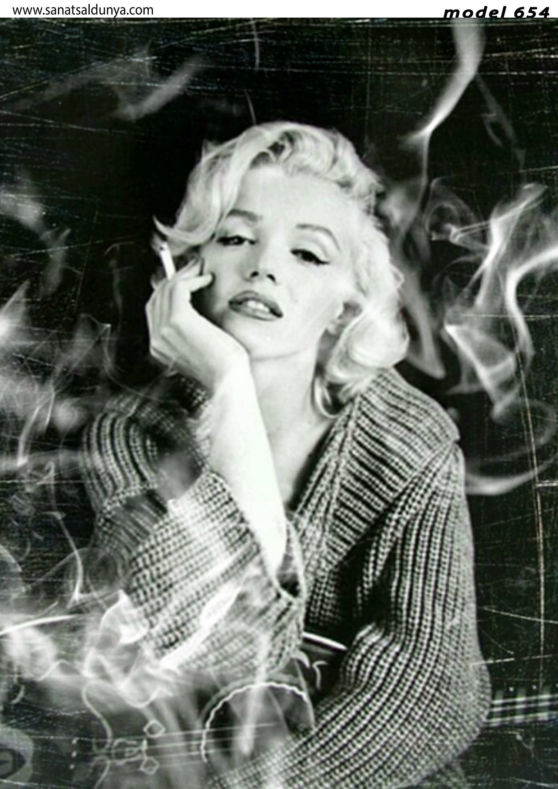 Marilyn Monroe Decoupage Paper - Black & White Rice Paper for Furniture