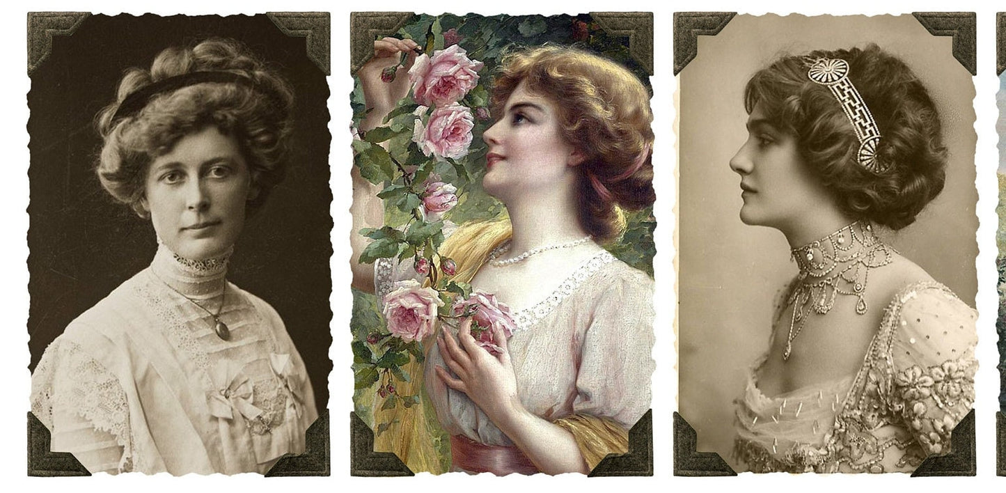 Women Portrait - Large Rice Paper for Decoupage - Furniture Decoupage - Vintage Decoupage - Decoupage Paper