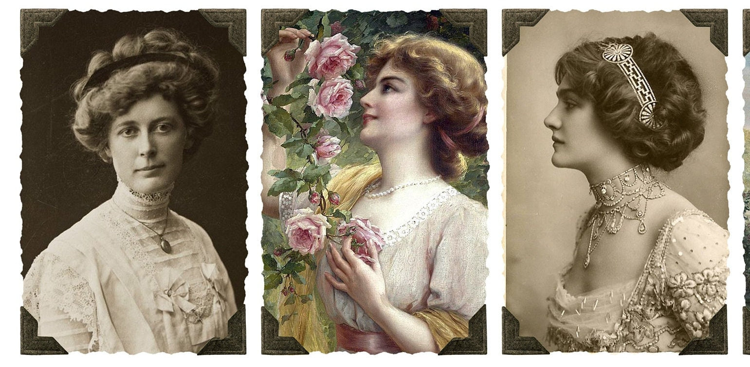 Women Portrait - Large Rice Paper for Decoupage - Furniture Decoupage - Vintage Decoupage - Decoupage Paper